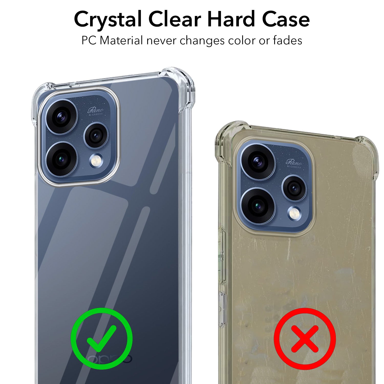 For Oppo Reno15 5G | Oppo Reno 15 5G Back Cover Shockproof Crystal-Clear (Drop & Camera Protection | Hard Polycarbonate)