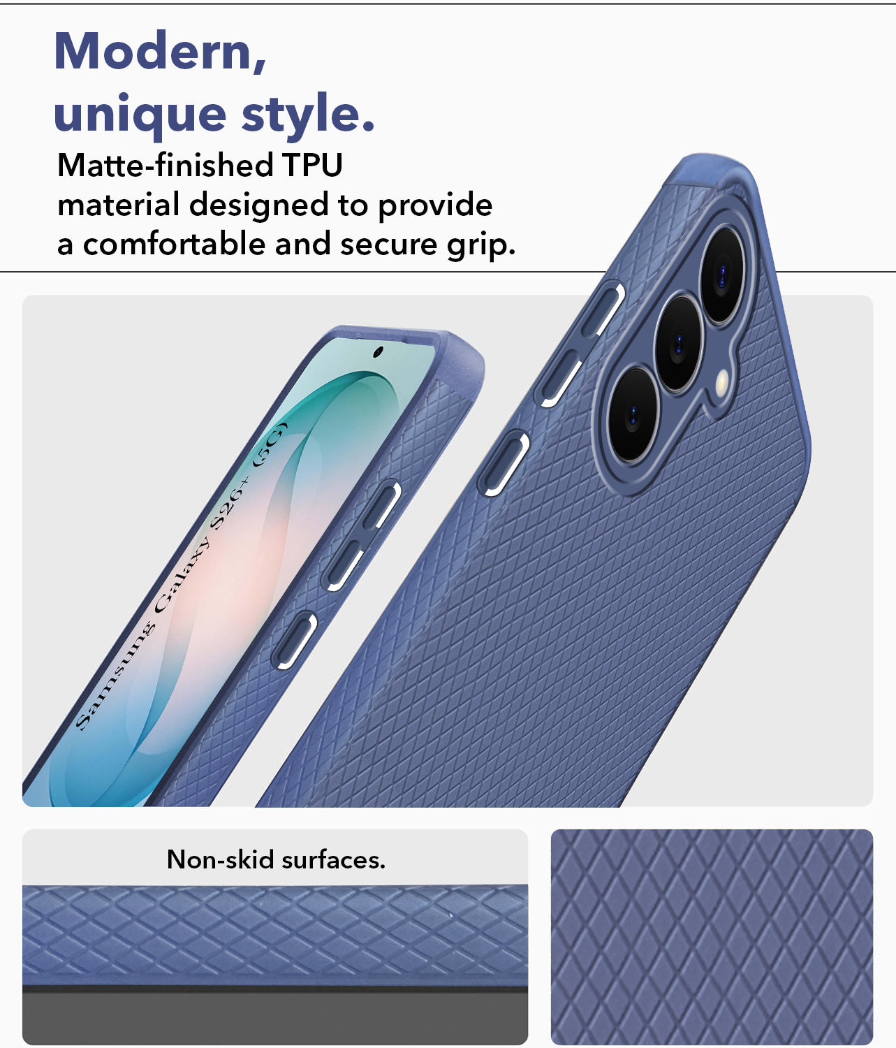 For Samsung Galaxy S26 Plus Back Cover Case Liquid Silicone (Camera Protection | Side Grip Texture | Soft and Flexible)