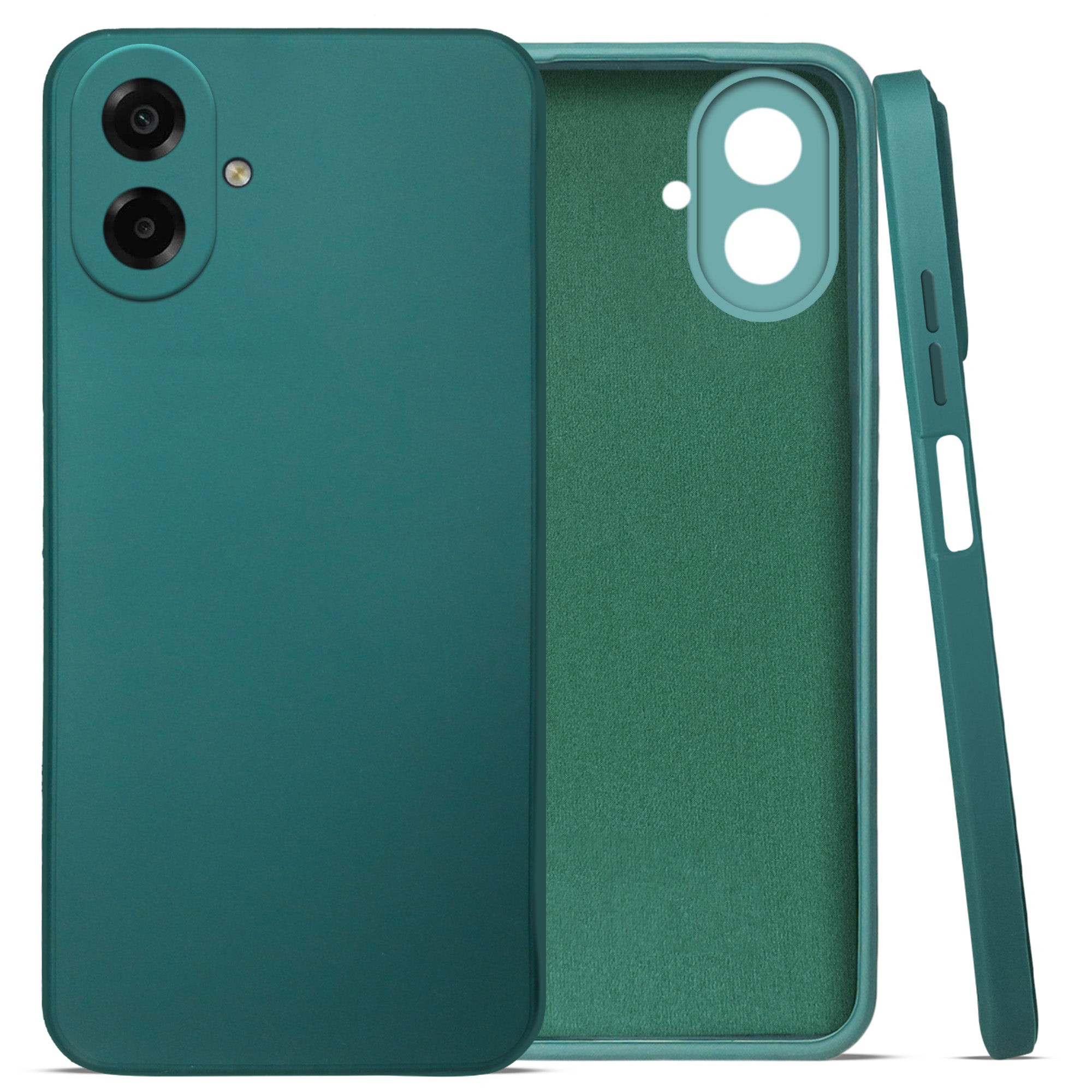 For Samsung Galaxy M07 | Samsung Galaxy F07 Back Cover Case (Matte Finish Silicone with Inside Fiber cloth)