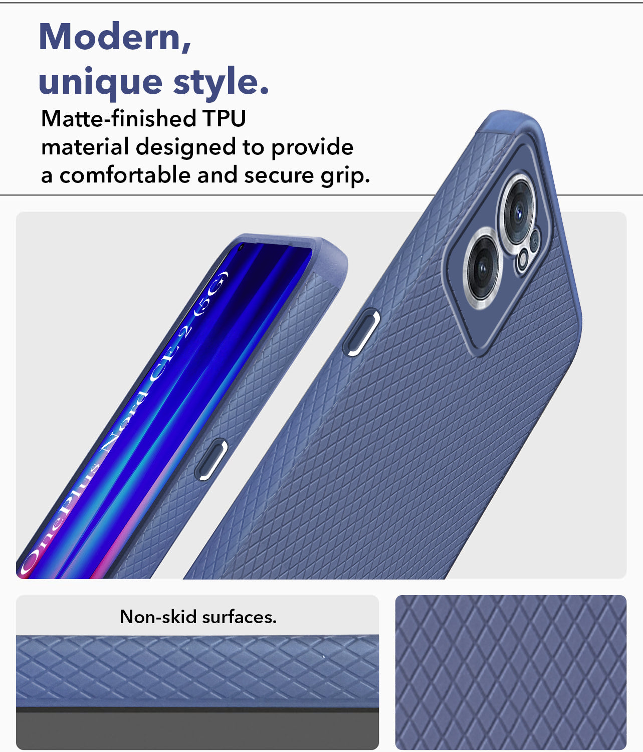 For OnePlus Nord CE 2 5G Back Cover Case (Liquid Silicone | Side Grip | Camera Protection)