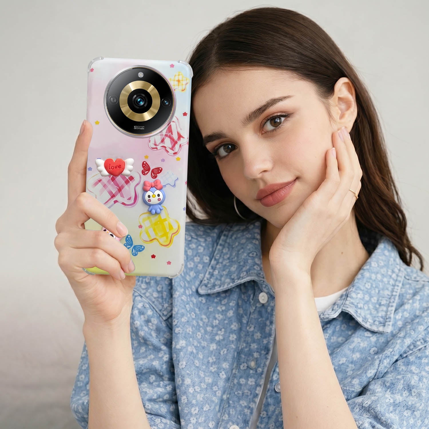 For Realme Narzo 60 Pro Back Cover Case (3D Cute Cartoons | Hard Back Side Soft | Matte Premium Finish | HD Printing)