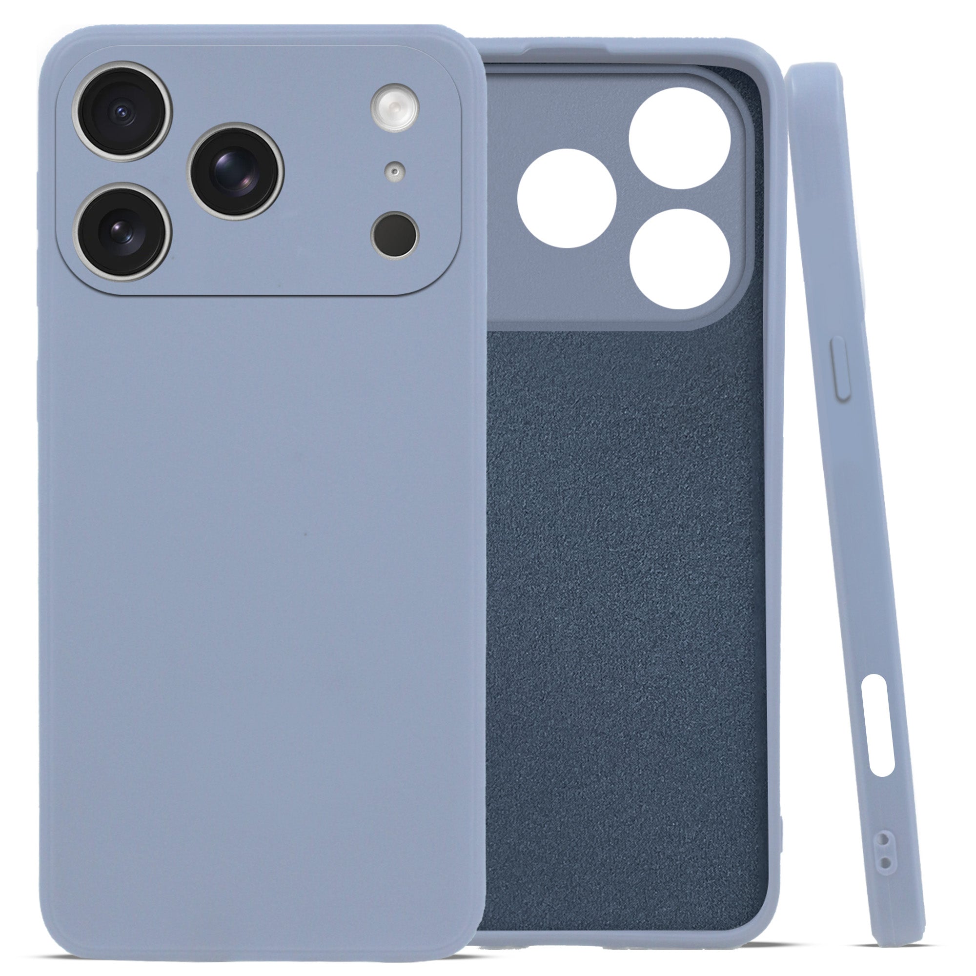For Apple iPhone 17 Pro Back Cover Case (Matte Finish Silicone with Inside Fiber Cloth)