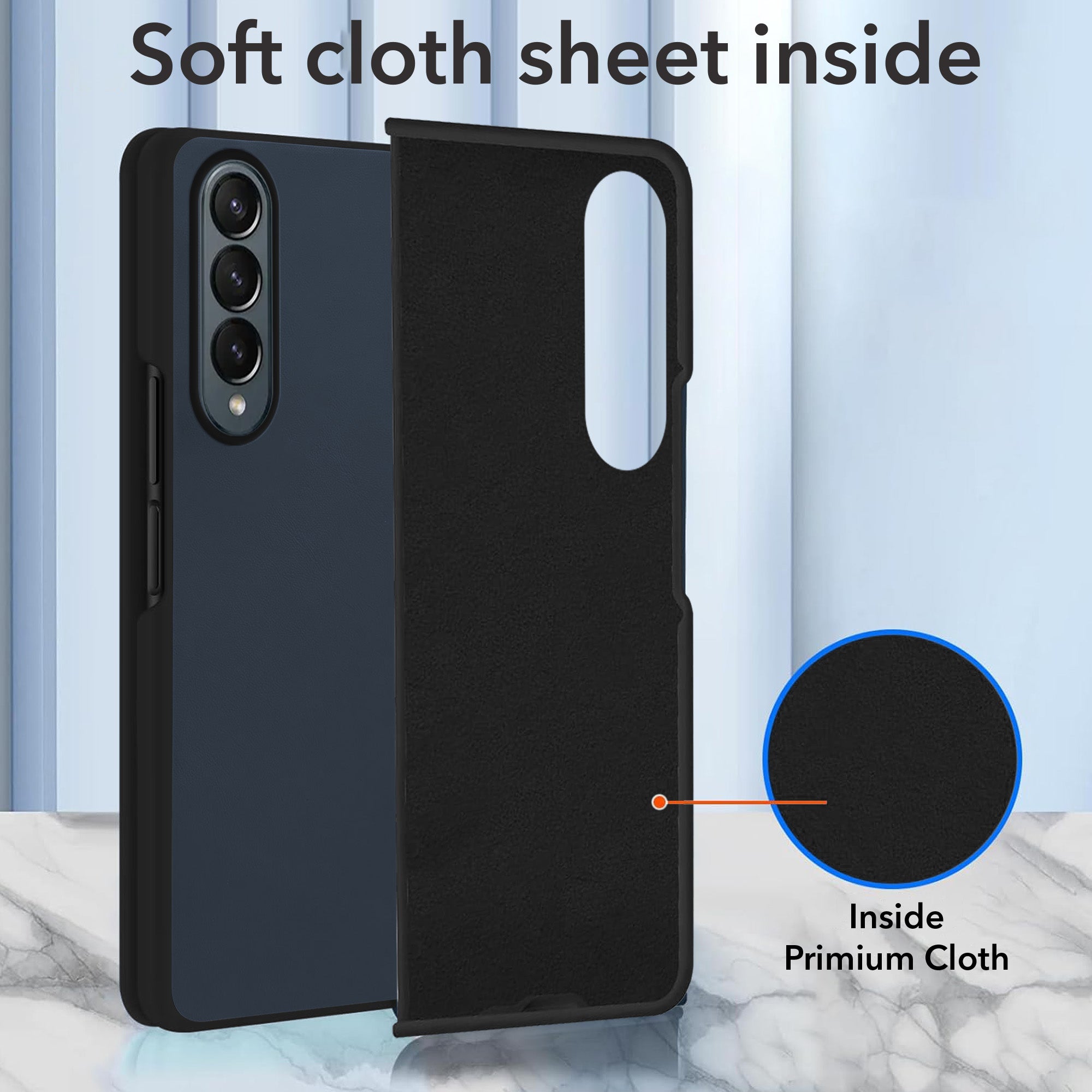 For Samsung Galaxy Z Fold 4 5G Premium Cover Case (Soft Leather Touch | Interior Protective Cloth | Slim 360* Protection)
