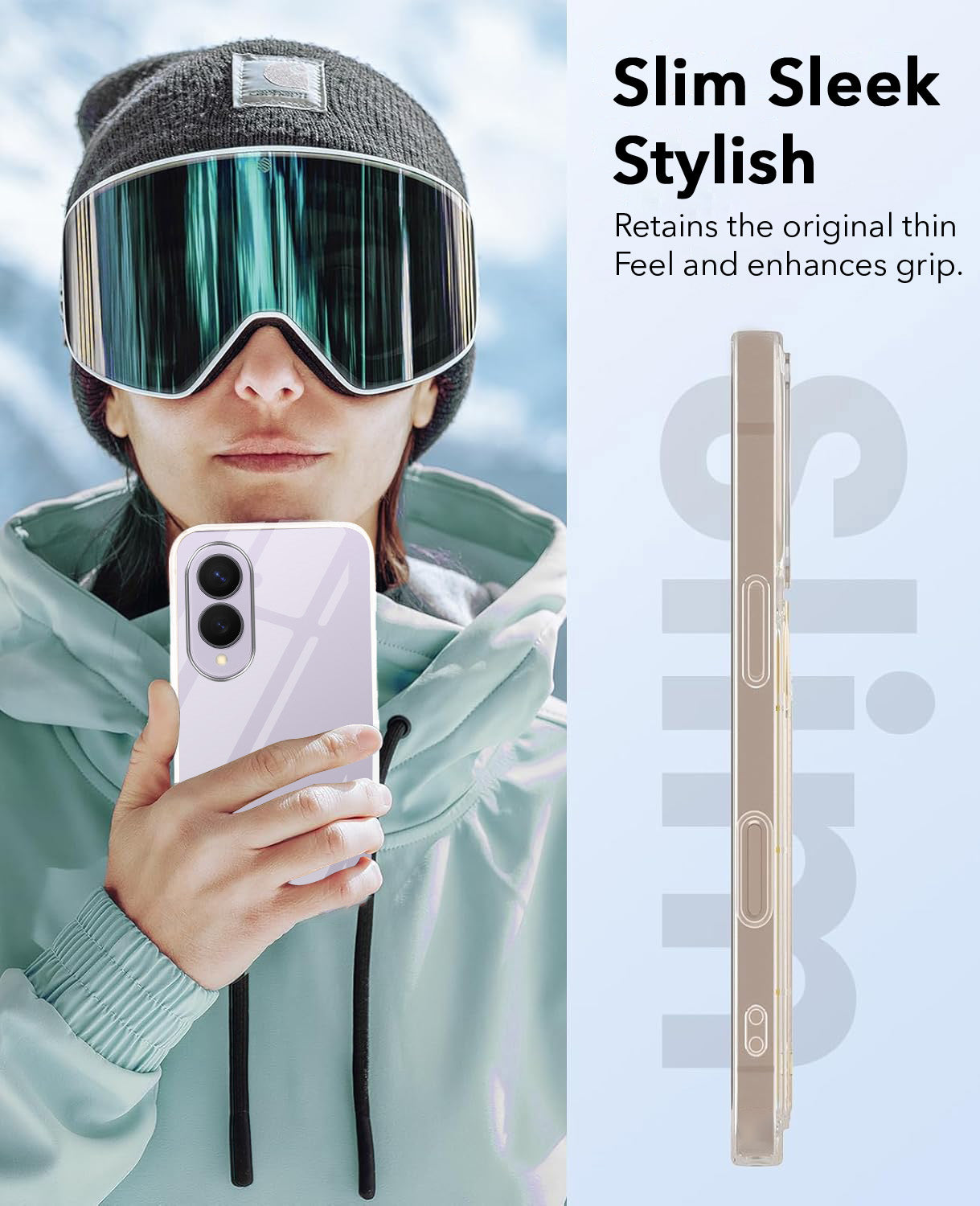 For Samsung Galaxy Z Fold 8 Back Cover Case Lifetime Anti-Yellow Clear (Sleek Hard Crystal | Shockproof and Camera Protection)