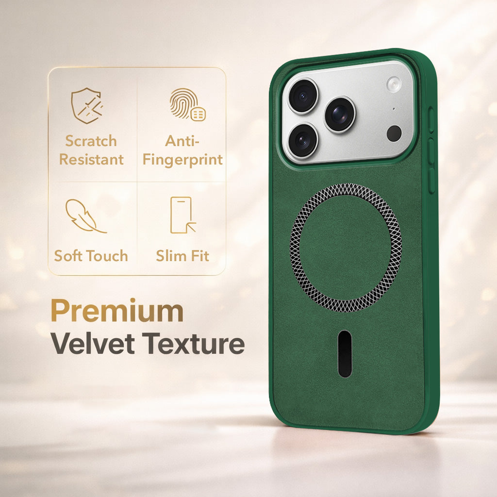 For Apple iPhone 17 Pro Back Cover Case Leather Finish (MagSafe Compatible Wireless Charging | Soft Touch | Camera Bump Protection)