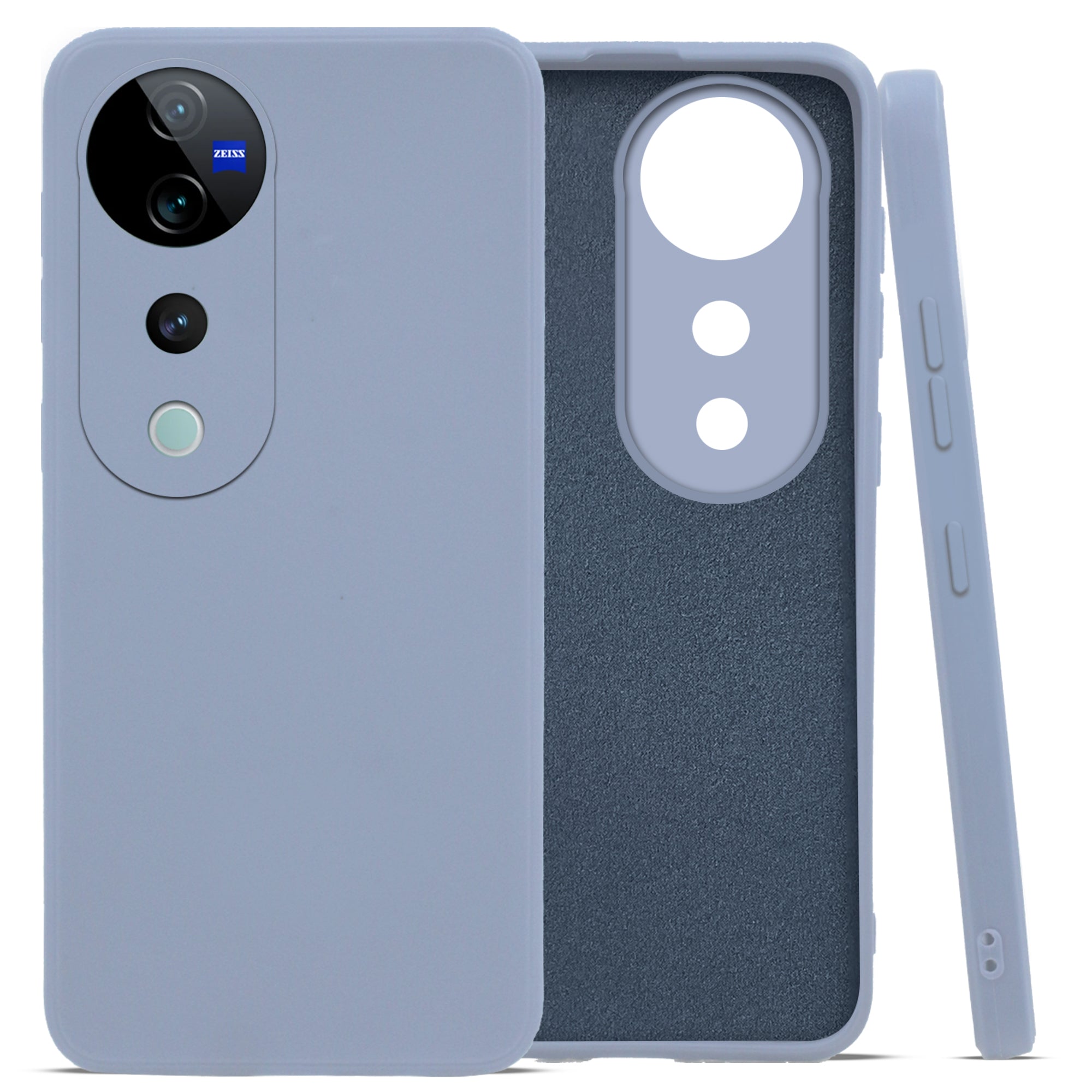 For Vivo V40 | Vivo V40 Pro Back Cover Case ( Matte Finish Silicone with Inside Fiber cloth)