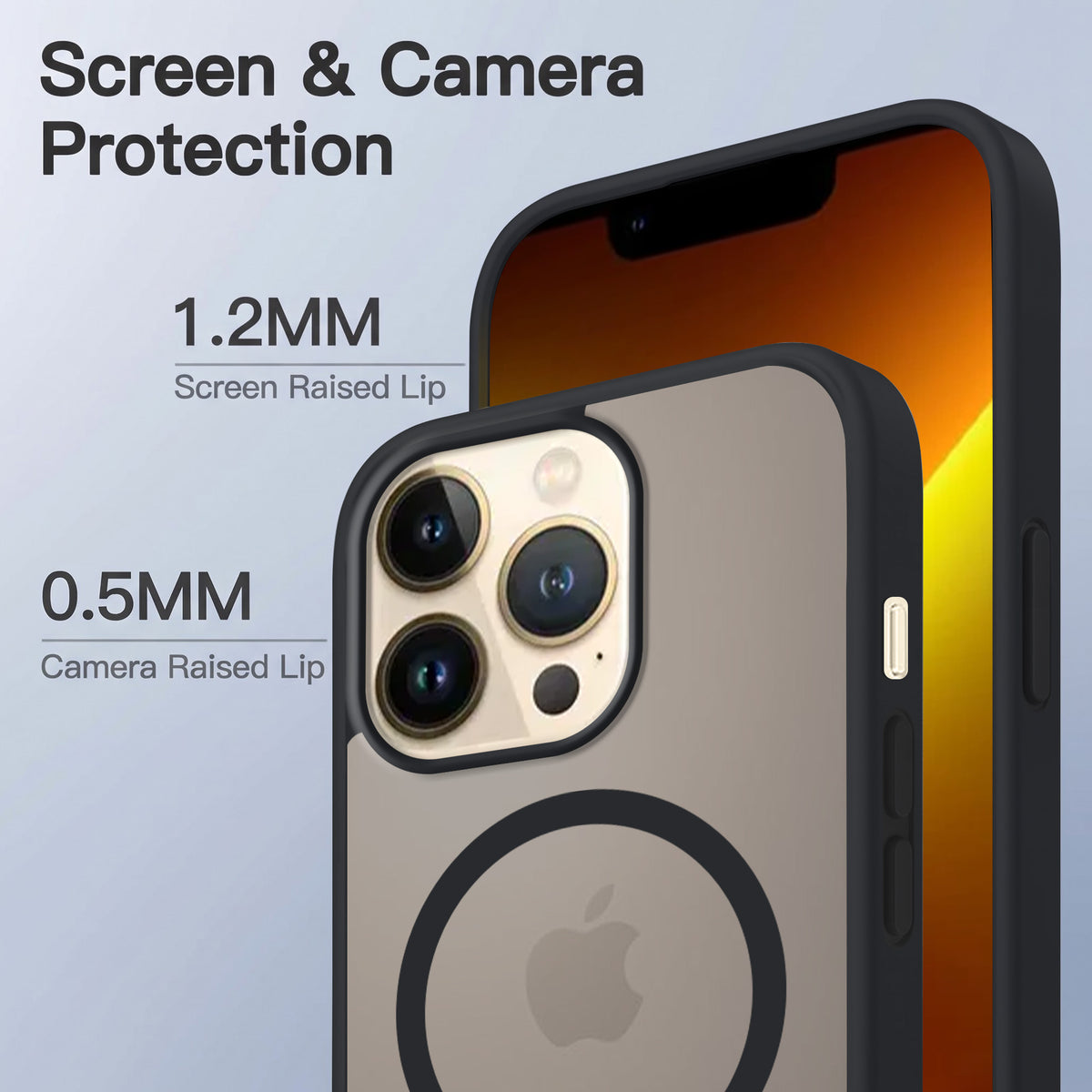 For Apple iPhone 13 pro Matte Finish Back Case Cover (MagSafe Compatible | Translucent Soft Touch | Slim and Unbreakable)