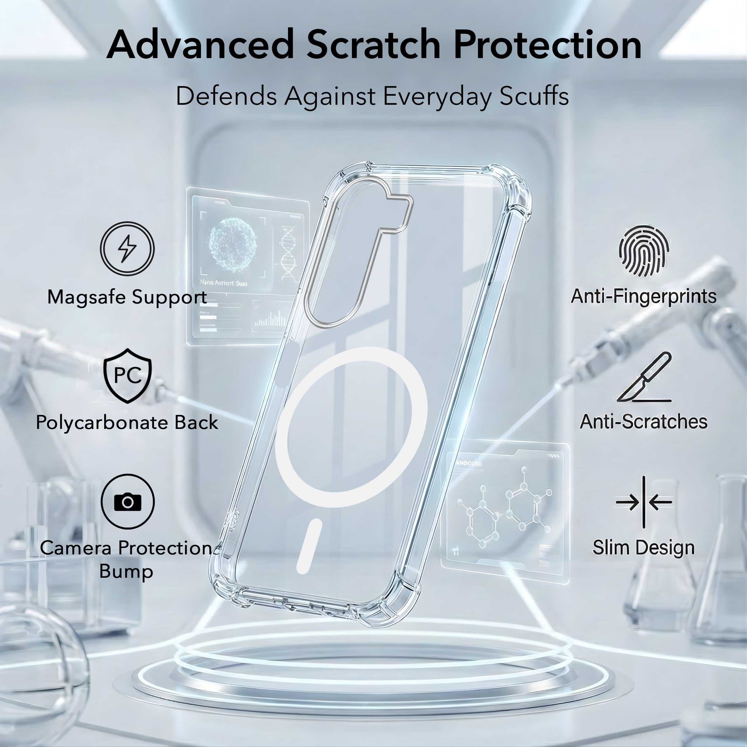 For Realme C100X Back Cover Shockproof Crystal-Clear (Magsafe Wireless Support | Drop & Camera Protection | Hard Polycarbonate)