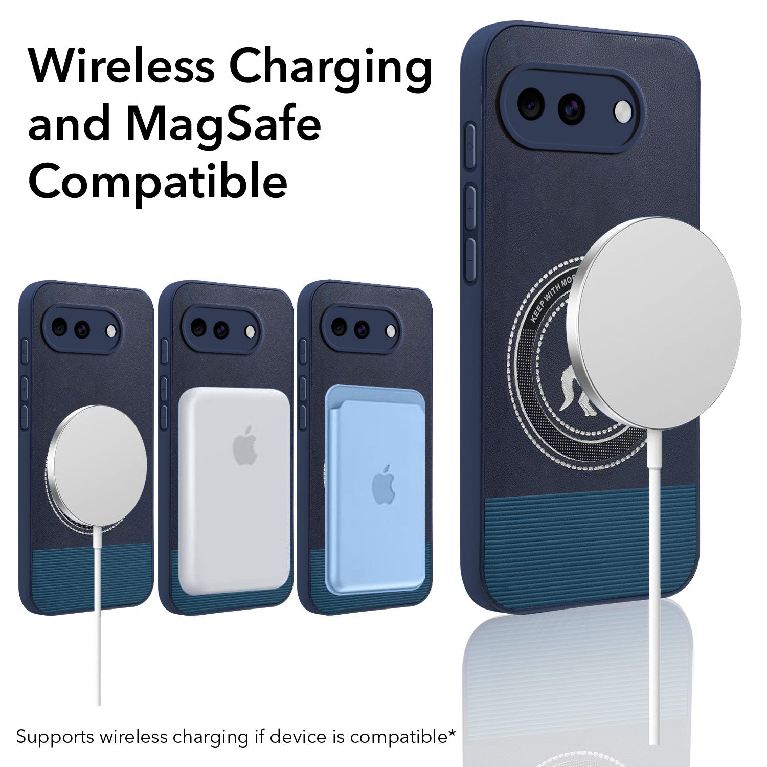 For Google Pixel 10a Back Cover Case PU Leather Finish (Professional Minimalist Texture | MagSafe Compatile | Camera Protection | Sleek Sober Formal)