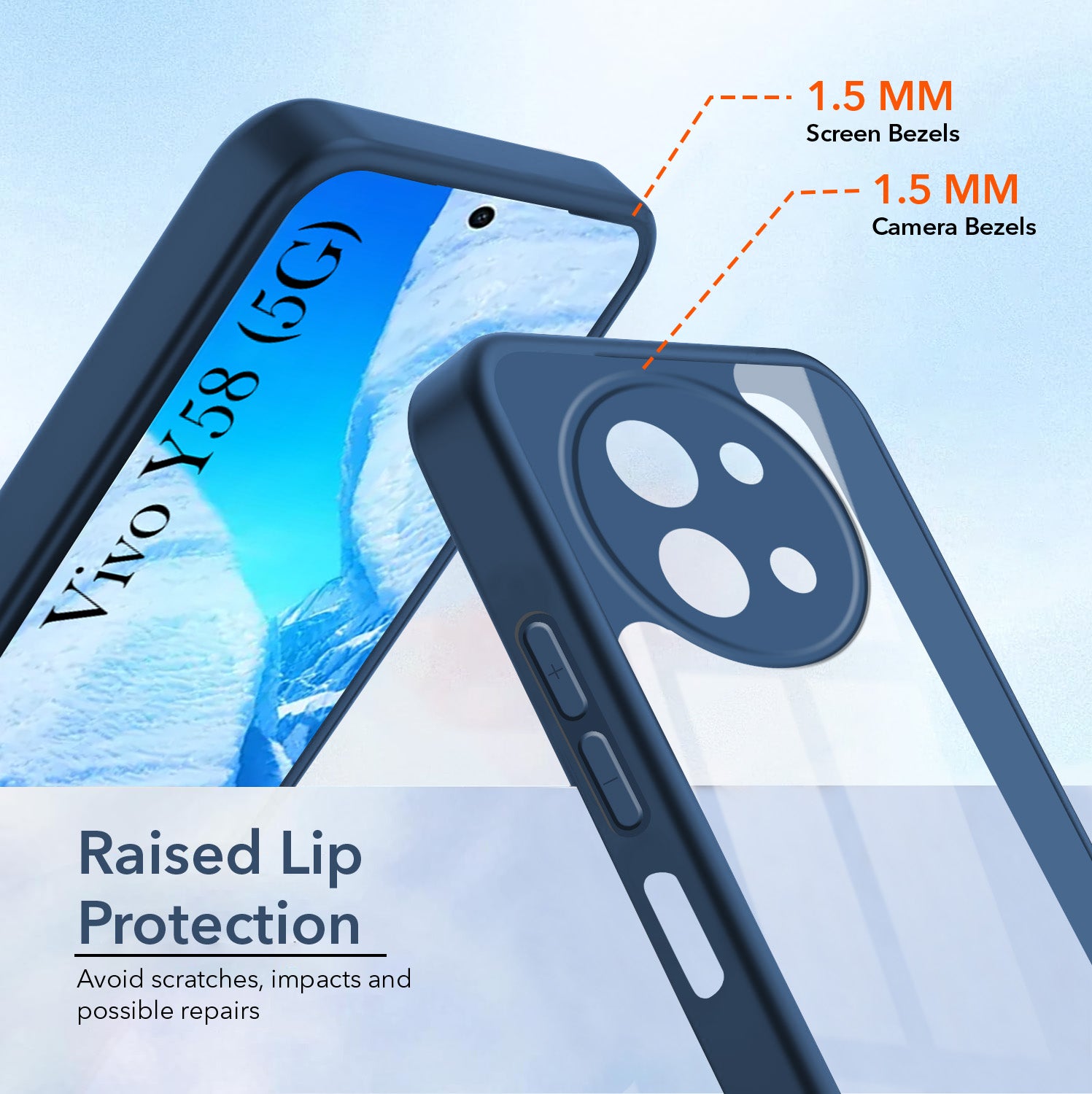 For Vivo Y58 5G Back Cover Case Ultra-Hybrid (Lifetime Anti Yellow | Anti Scratch | Crystal Clear Shockproof)
