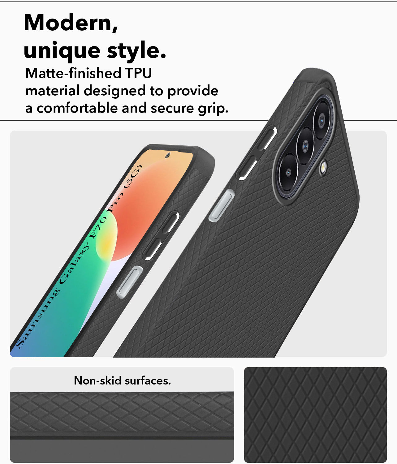 For Samsung Galaxy F70 Pro 5G Back Cover Case Liquid Silicone (Camera Protection | Side Grip Texture | Soft and Flexible)