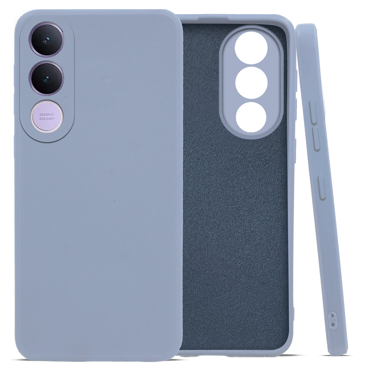 For Vivo V70 FE 5G Back Cover Case (Matte Finish Silicone with Inside Fiber cloth)