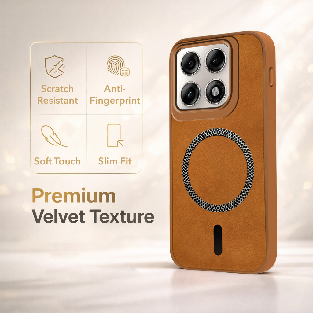 For Motorola Moto Edge 70 Pro Back Cover Case Leather Finish (MagSafe Compatible Wireless Charging | Soft Touch | Camera Bump Protection)