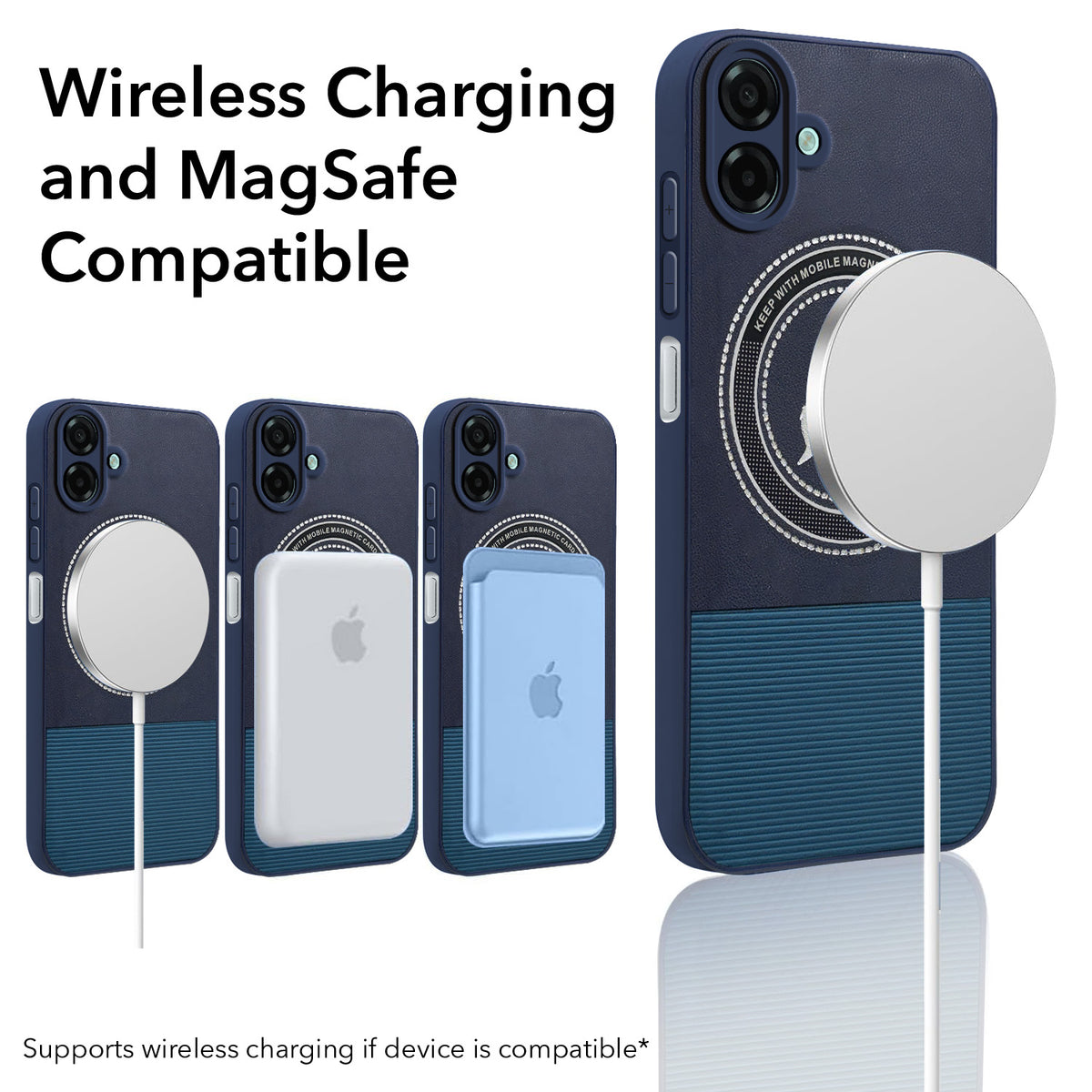 For Samsung Galaxy A07 5G | F70e 5G Back Cover Case PU Leather Finish (Professional Minimalist Texture | MagSafe Compatile | Camera Protection | Sleek Sober Formal)