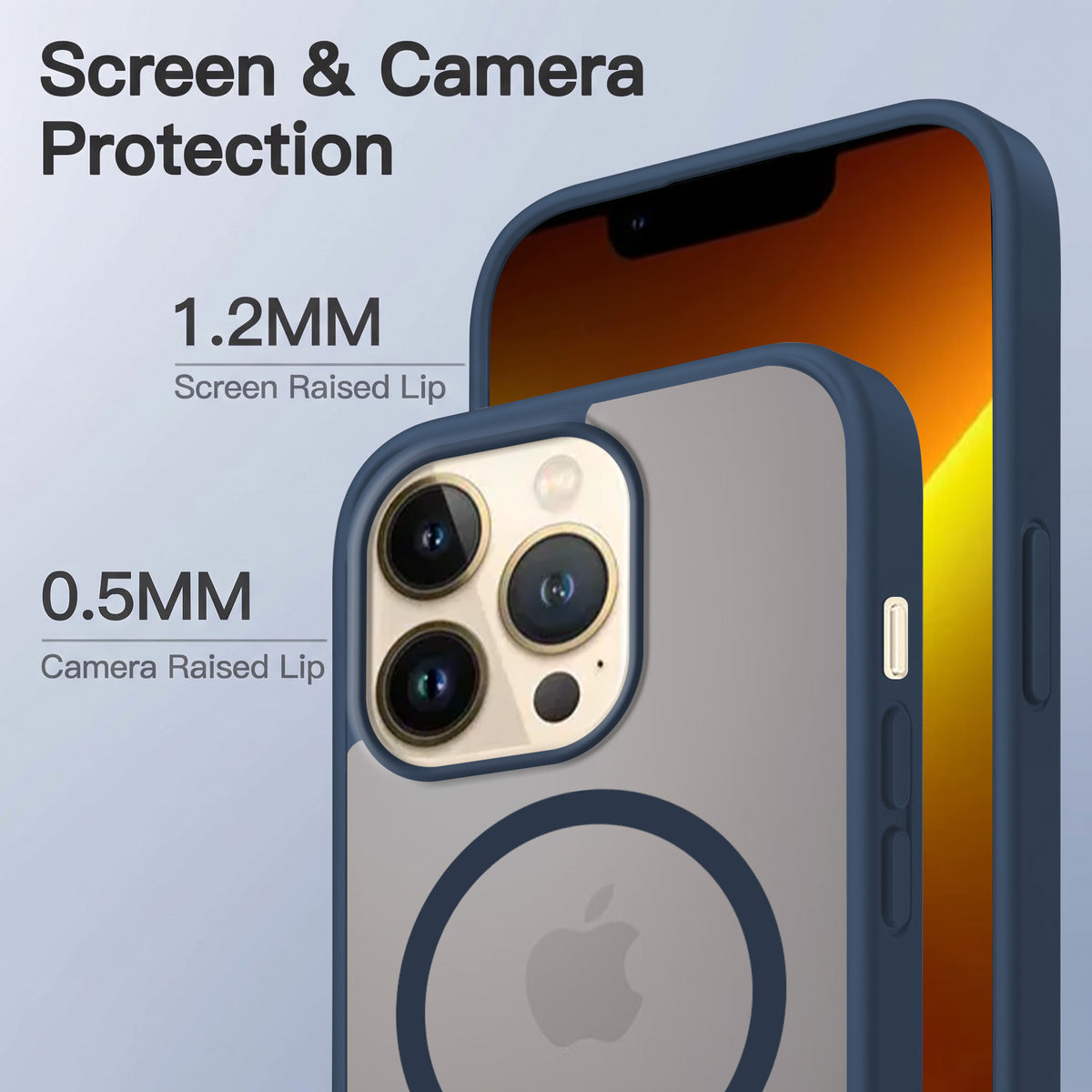 For Apple iPhone 13 pro Matte Finish Back Case Cover (MagSafe Compatible | Translucent Soft Touch | Slim and Unbreakable)
