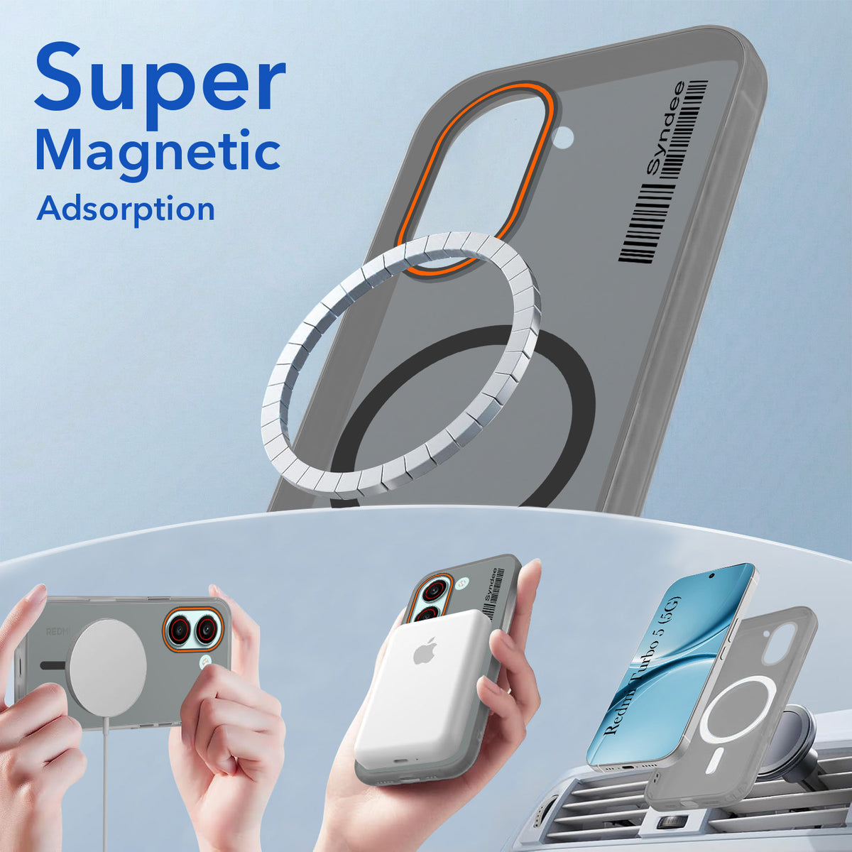 For Redmi Turbo 5 Back Cover Case (Soft Touch | Camera Bump Protection | MagSafe Compatible | Matte Finish)
