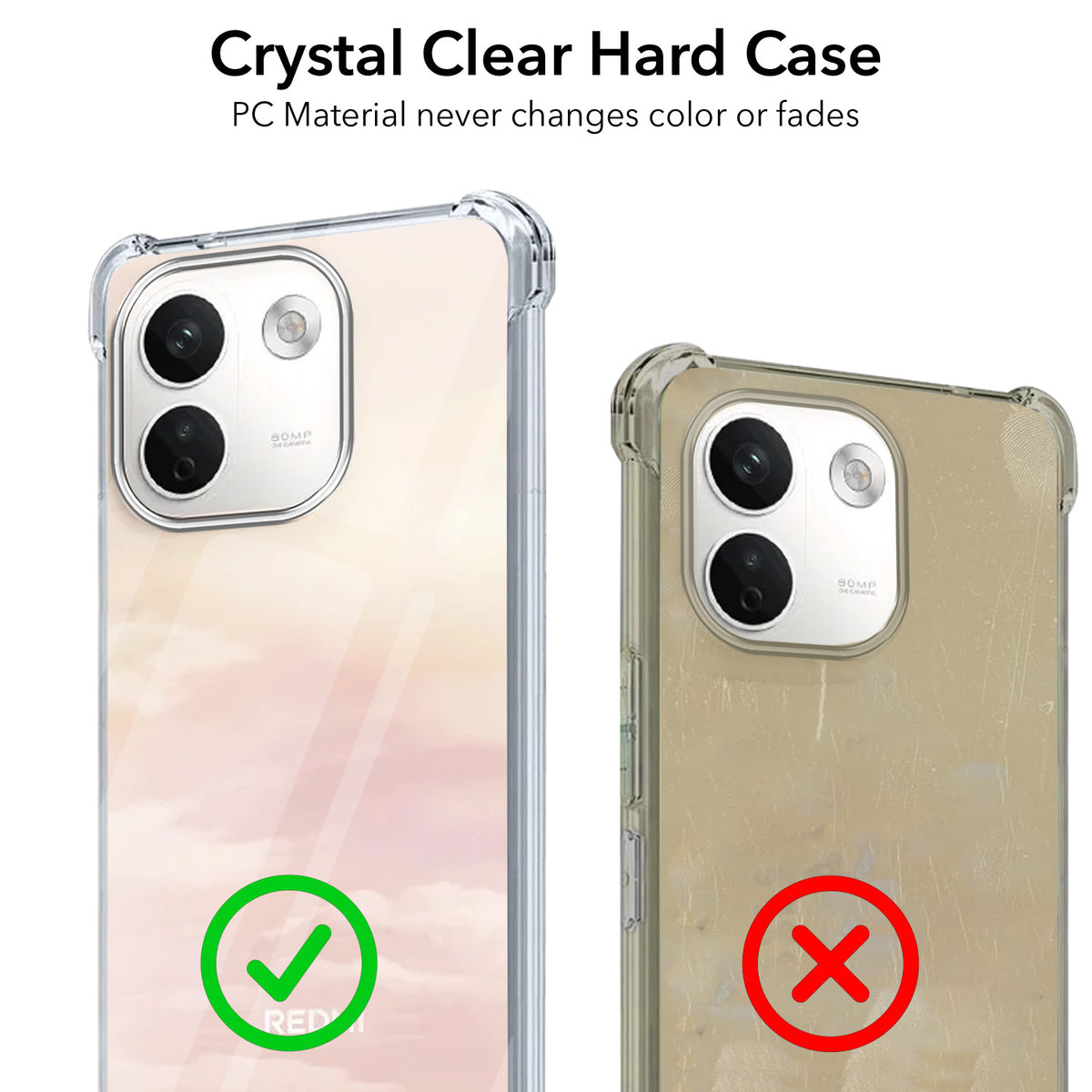 For Redmi Note 17 Pro Max 5G Back Cover Shockproof Crystal-Clear (Drop & Camera Protection | Hard Polycarbonate)