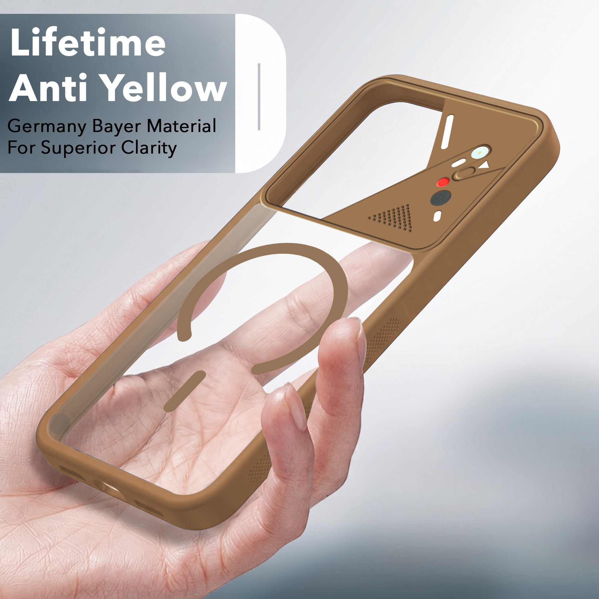For Vivo V70 FE 5G Back Cover Case Lifetime Anti-Yellow Clear (Camera Protection | Side Grip | Wireless MagSafe Compatible)