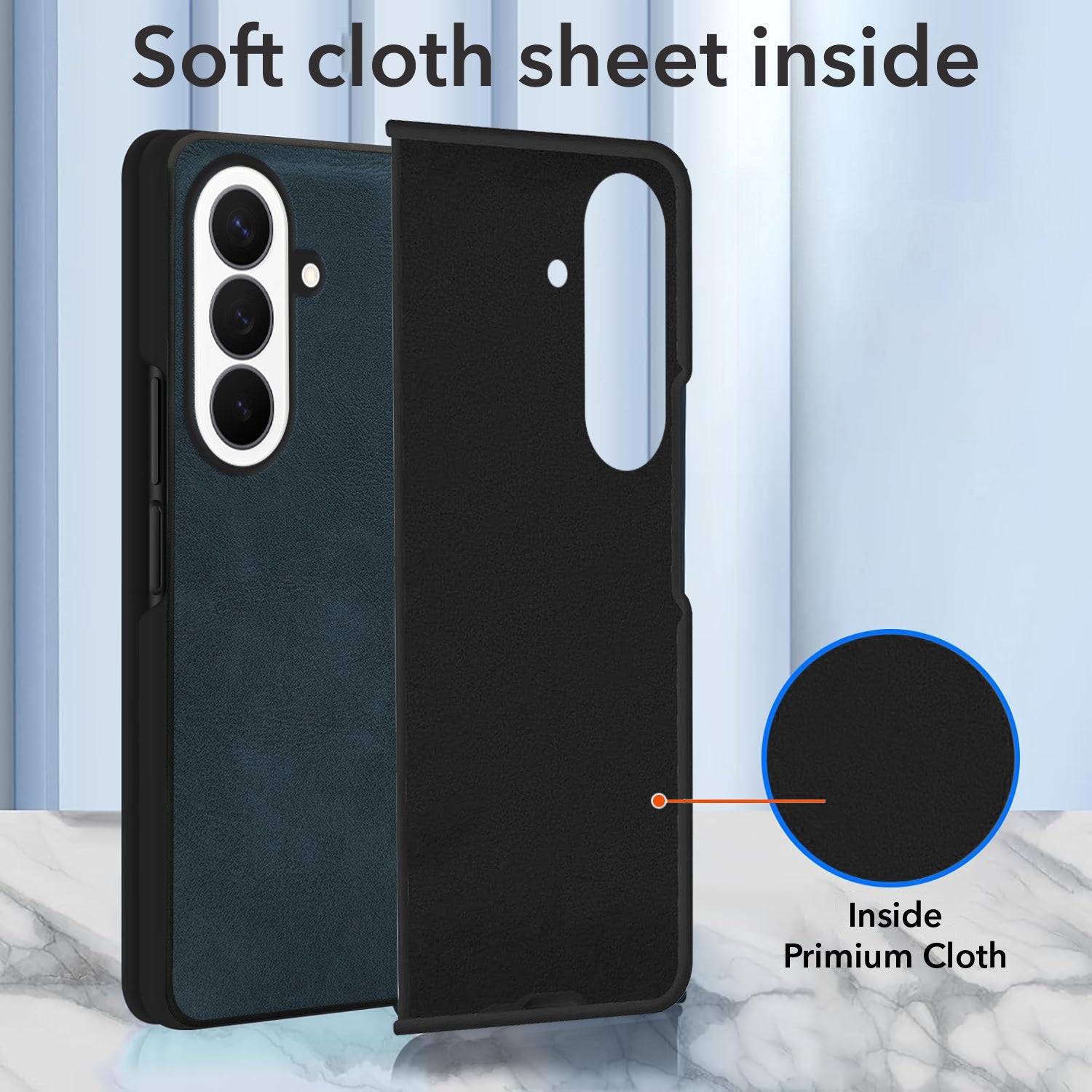 For Samsung Galaxy Z Fold 8 Ultra Back Case Cover Premium Genuine Leather (Integrated Front Screen Protector | Inside Microfiber Cloth)