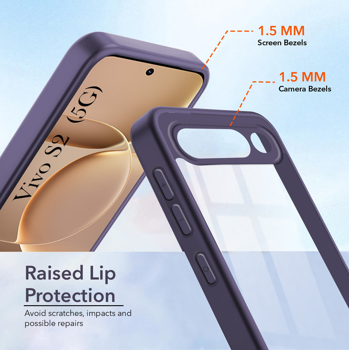 For vivo S2 Back Cover Case Ultra-Hybrid (Lifetime Anti Yellow | Anti Scratch | Crystal Clear Shockproof)