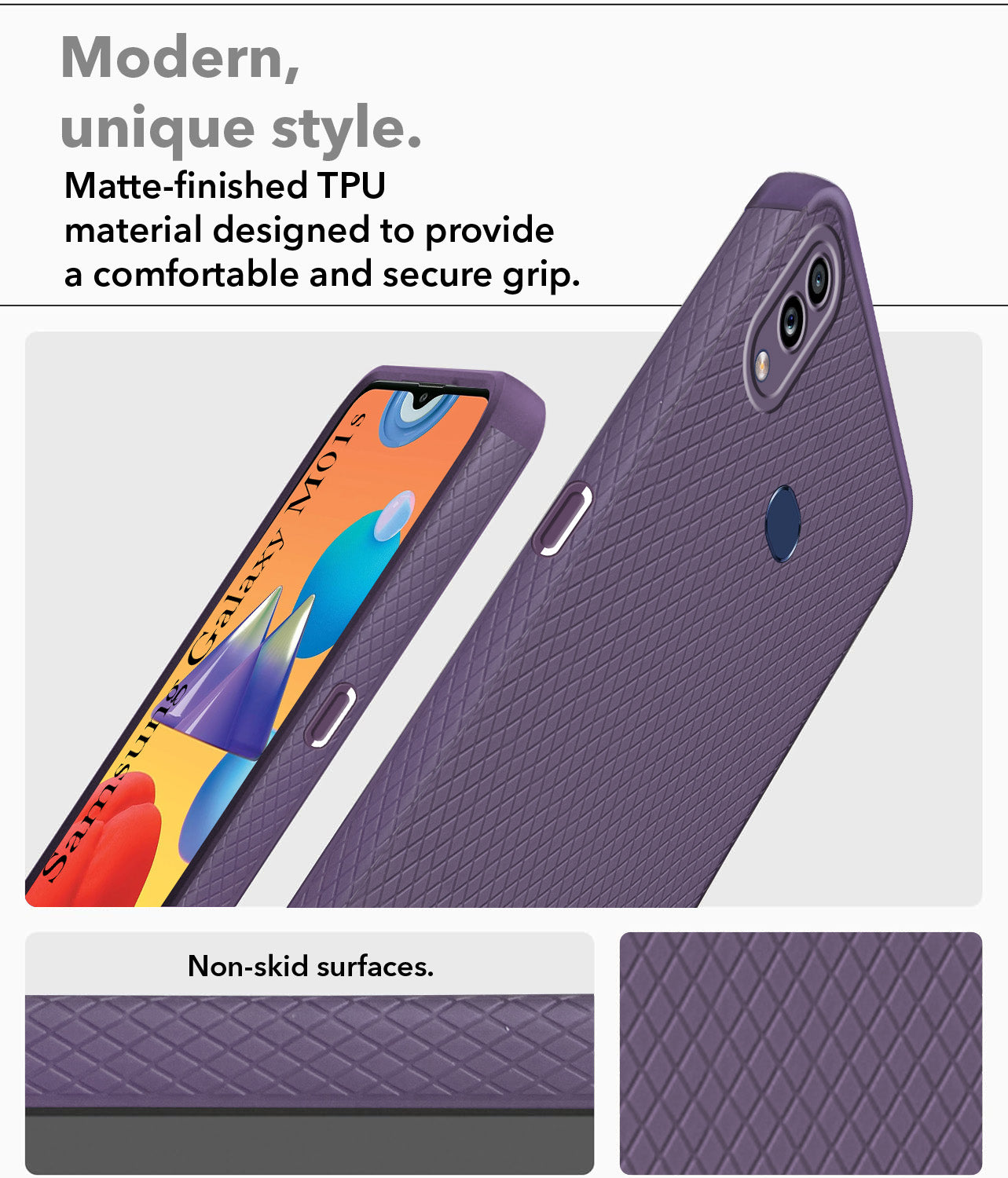 For Samsung Galaxy M01s Back Cover Case Liquid Silicone (Camera Protection | Side Grip Texture | Soft and Flexible)