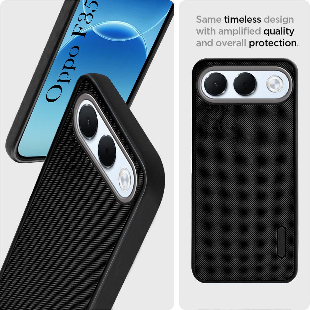 For Oppo F35 5G Back Cover Case Rubberised (Textured Grip Design| Micro-Fiber Cloth Inside | Slim and Light Weight | Soft Touch and Feel)