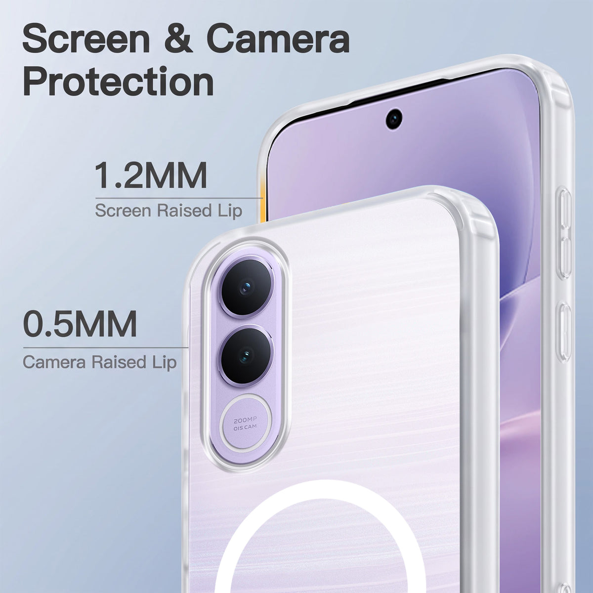 For Vivo V70 FE 5G Matte Finish Back Case Cover (MagSafe Compatible | Translucent Soft Touch | Slim and Unbreakable)