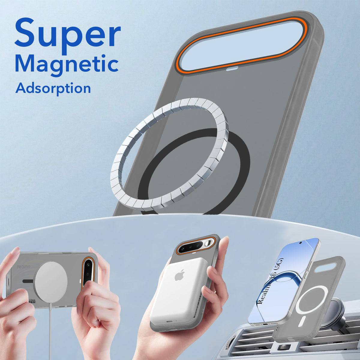 For Realme 16 Back Cover Case (Soft Touch | Camera Bump Protection | MagSafe Compatible | Matte Finish)