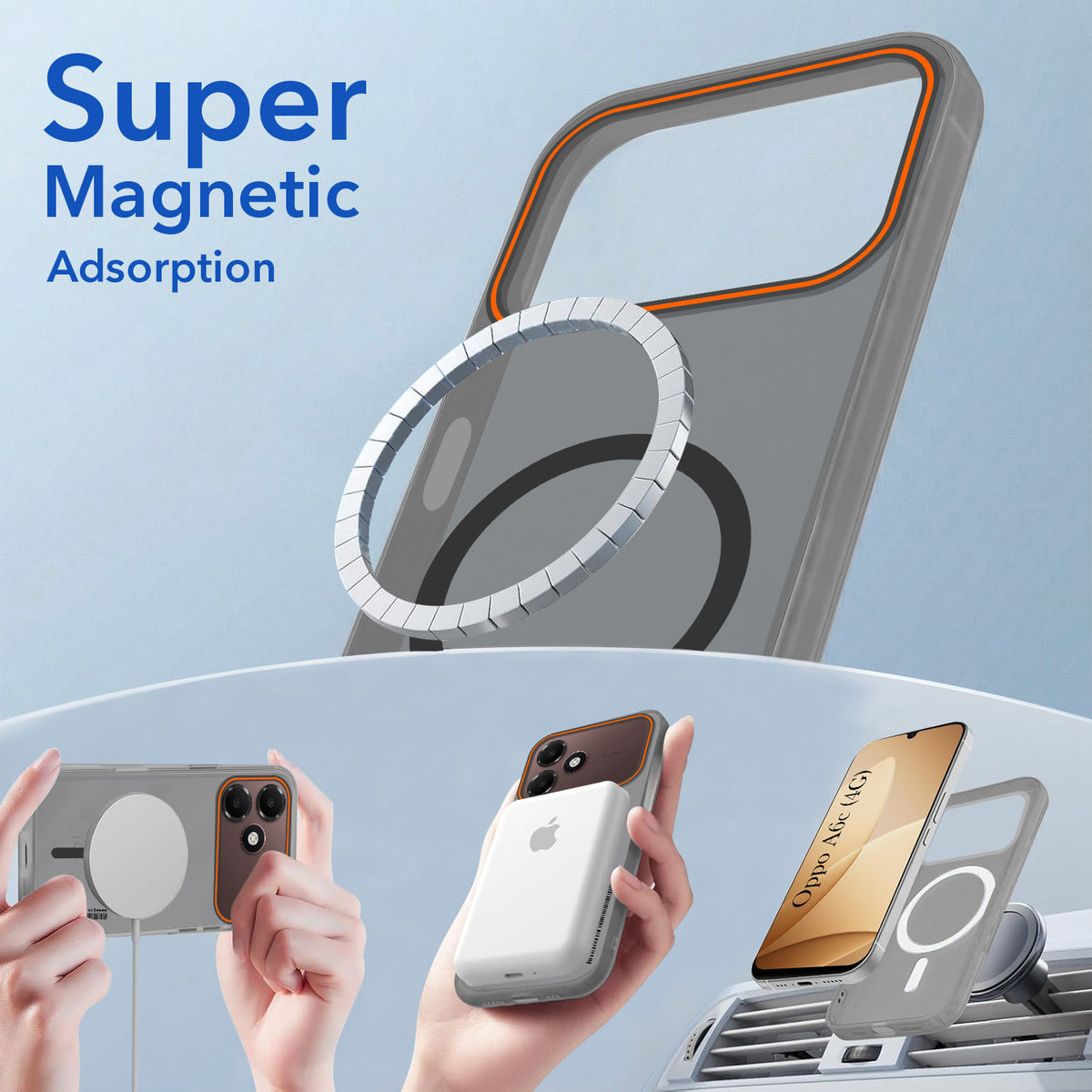 For Oppo A6c 4G Back Cover Case (Soft Touch | Camera Bump Protection | MagSafe Compatible | Matte Finish)