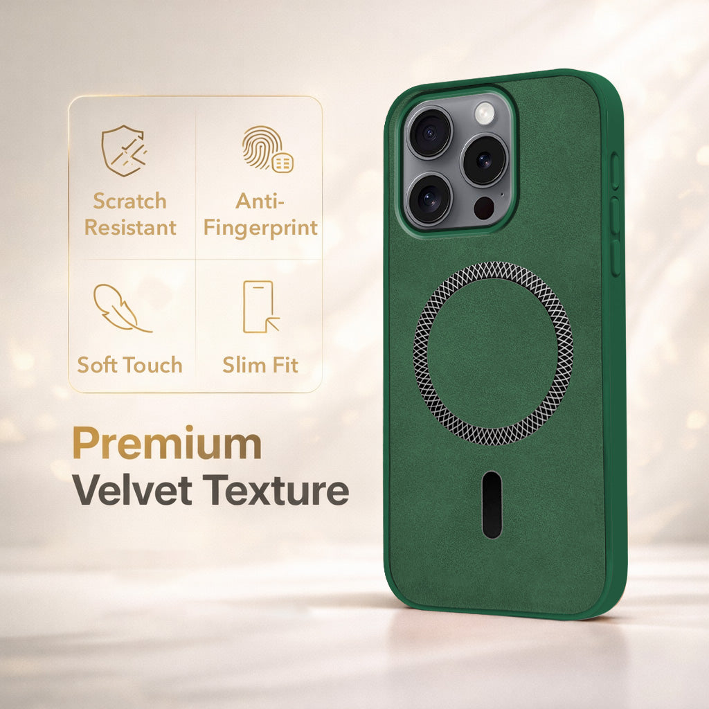 For Apple iPhone 16 Pro Back Cover Case (Sleek Leather Finish | MagSafe Compatible Wireless Charging | Camera Bump Protection)
