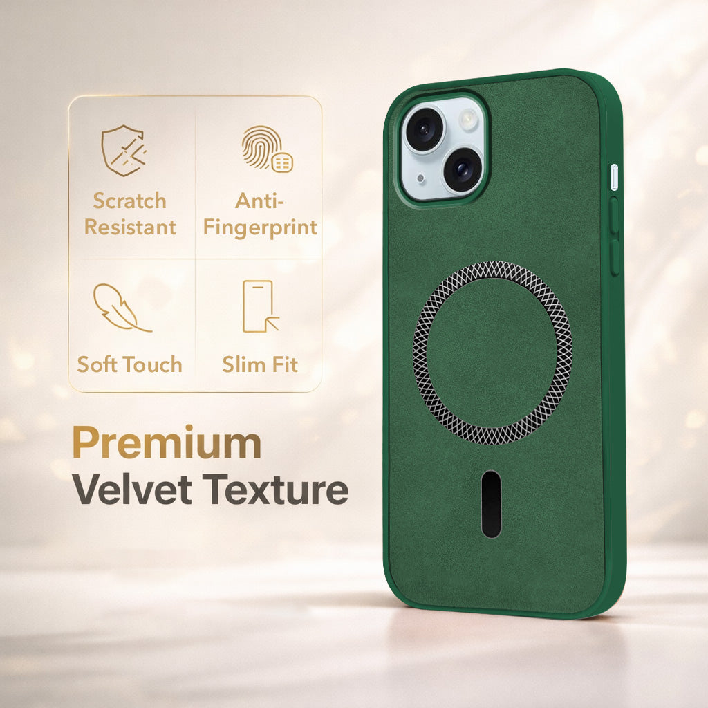 For Apple iPhone 13 Back Cover Case (Sleek Leather Finish | MagSafe Compatible Wireless Charging | Camera Bump Protection)