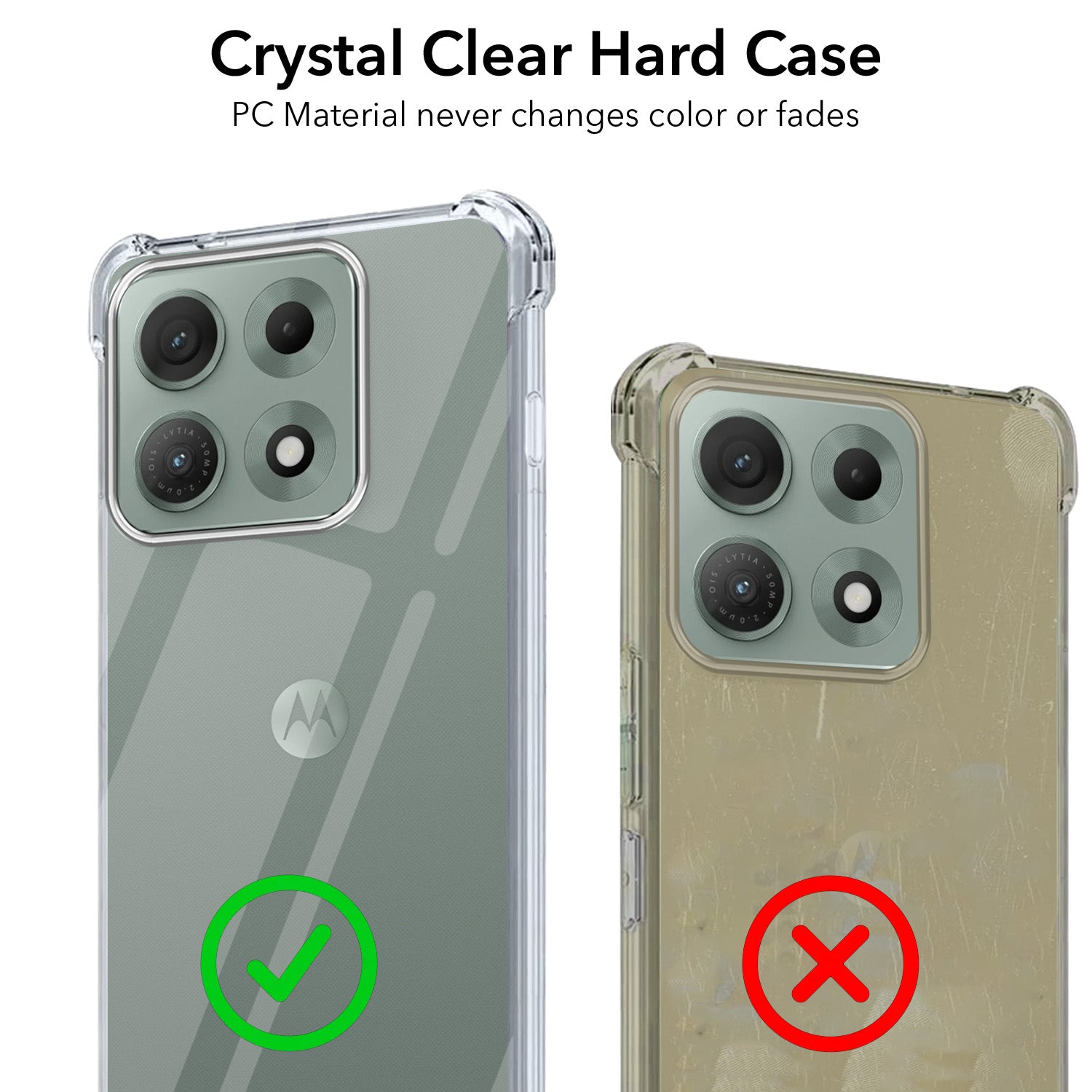 For Motorola Moto Edge 70 Max Back Cover Shockproof Crystal-Clear (Drop & Camera Protection | Hard Polycarbonate)