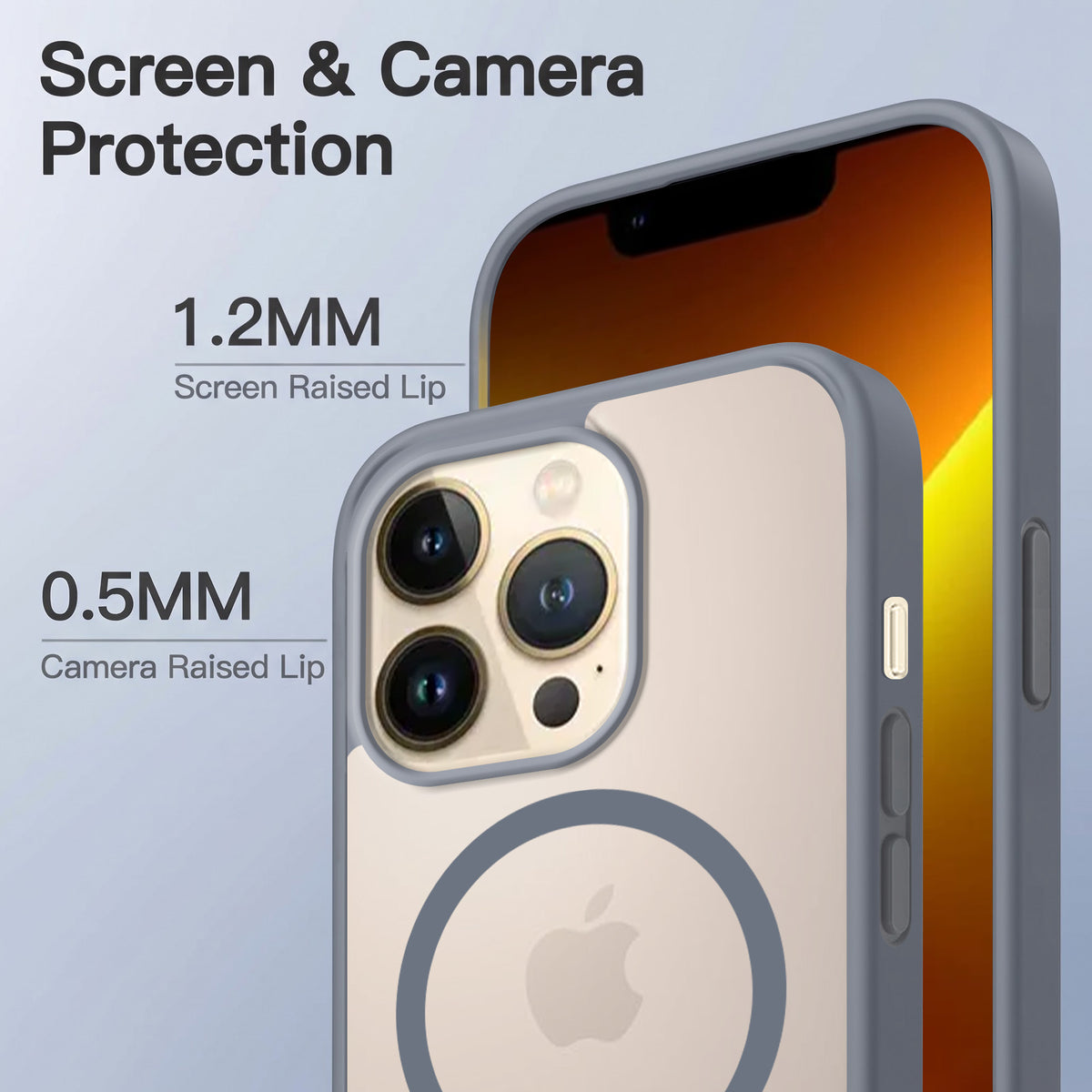 For Apple iPhone 13 pro Matte Finish Back Case Cover (MagSafe Compatible | Translucent Soft Touch | Slim and Unbreakable)