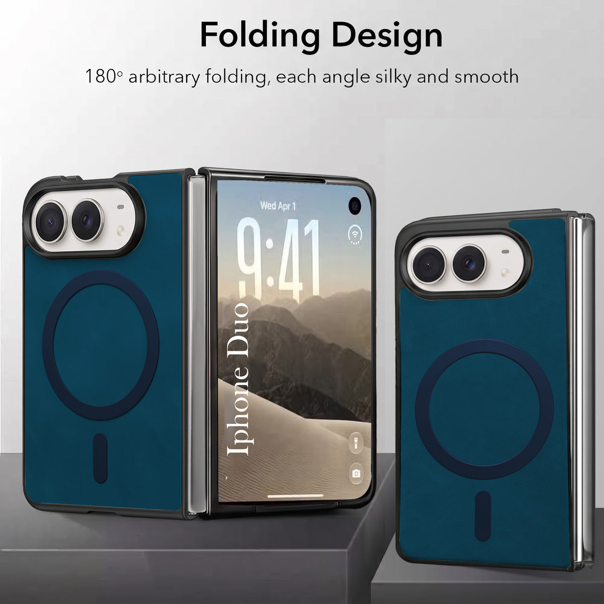 For Apple iPhone Duo Back Cover Case Leather Finish (MagSafe Wireless Charging Compatible | Inside Microfiber Cloth)