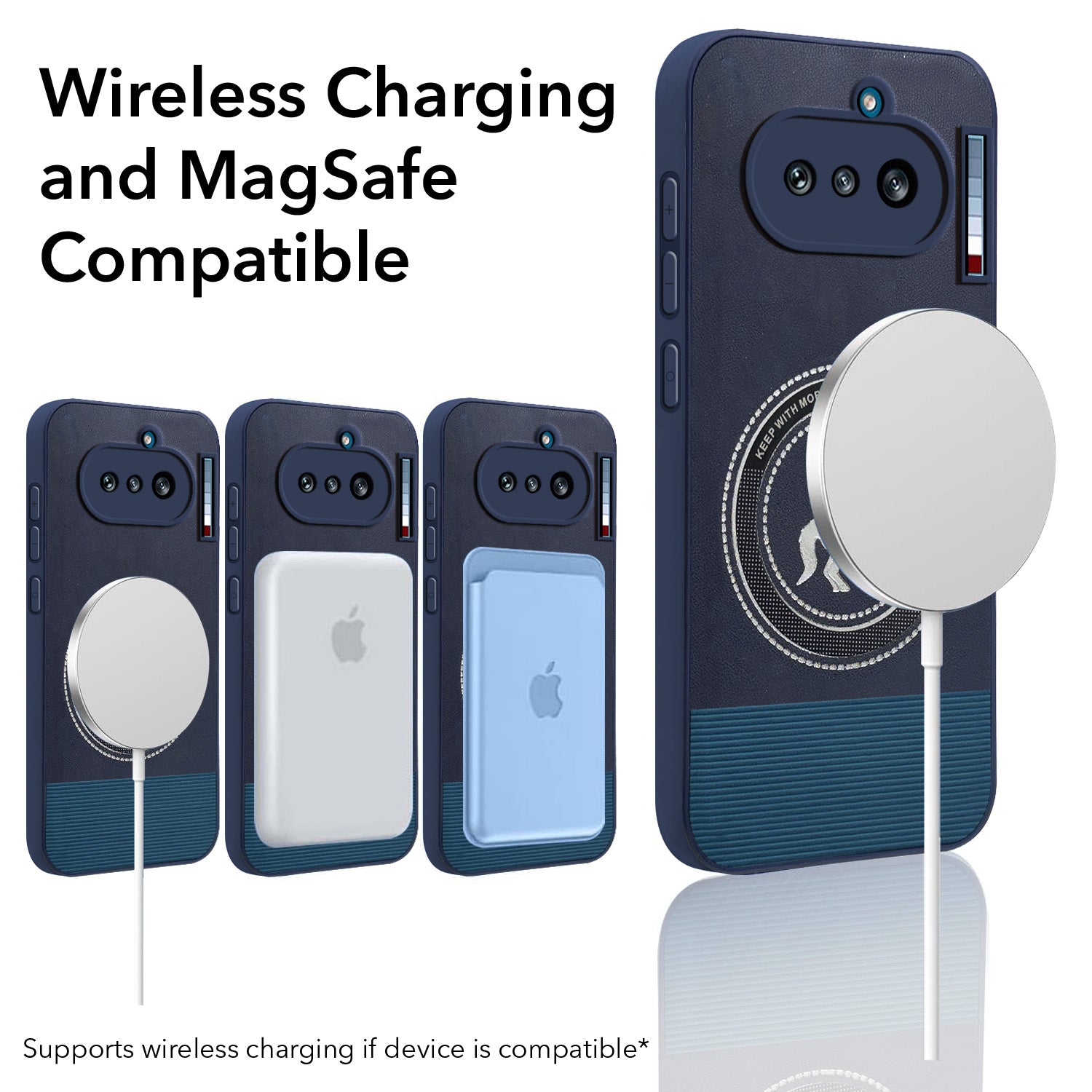 For Nothing Phone 4A 5G Back Cover Case PU Leather Finish (Professional Minimalist Texture | MagSafe Compatile | Camera Protection | Sleek Sober Formal)