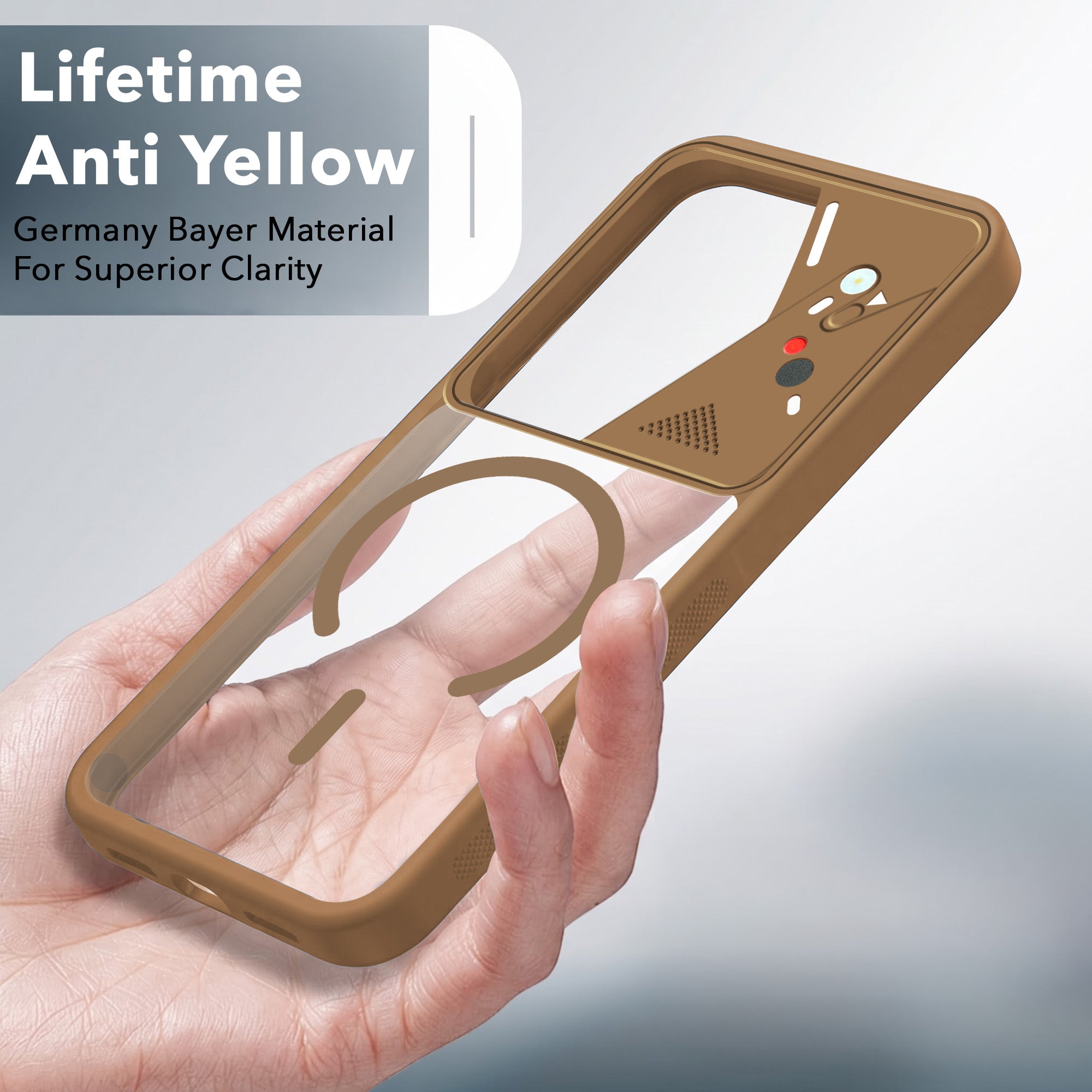 For Vivo T4R Back Cover Case Lifetime Anti-Yellow Clear (Camera Protection | Side Grip | Wireless MagSafe Compatible)