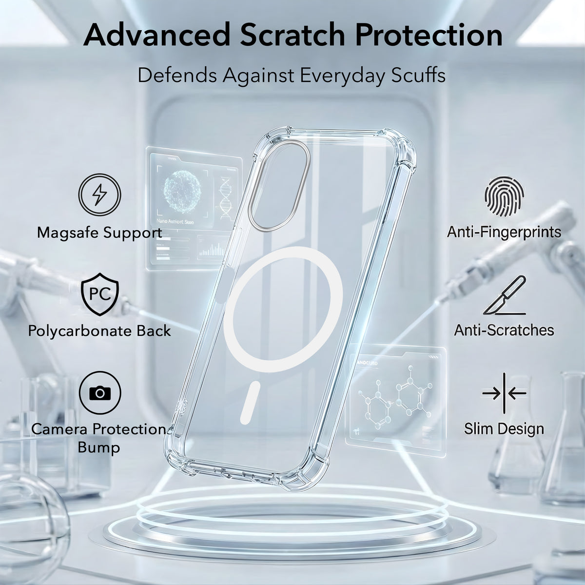 For Vivo T5e 4G Back Cover Shockproof Crystal-Clear (Magsafe Wireless Support | Drop & Camera Protection | Hard Polycarbonate)