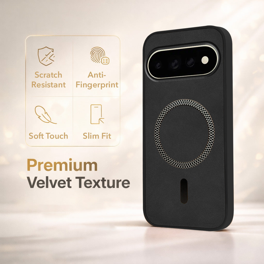 For Google Pixel 11 Pro Back Cover Case Leather Finish (MagSafe Compatible Wireless Charging | Soft Touch | Camera Bump Protection)