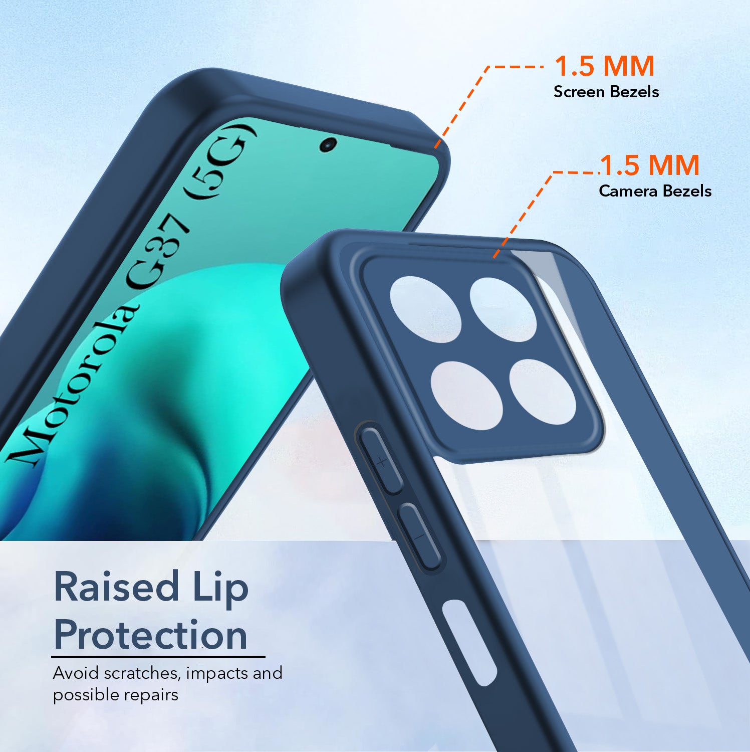 For Motorola Moto G37 Back Cover Case Ultra-Hybrid (Lifetime Anti Yellow | Anti Scratch | Crystal Clear Shockproof)