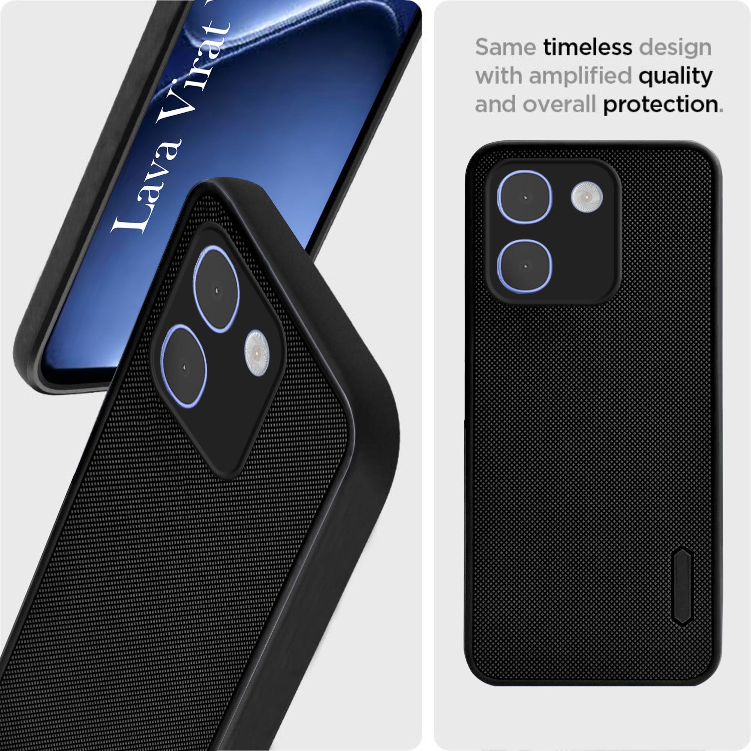 For Lava Virat V1 4G Back Cover Case Rubberised (Textured Grip Design| Micro-Fiber Cloth Inside | Slim and Light Weight | Soft Touch and Feel)