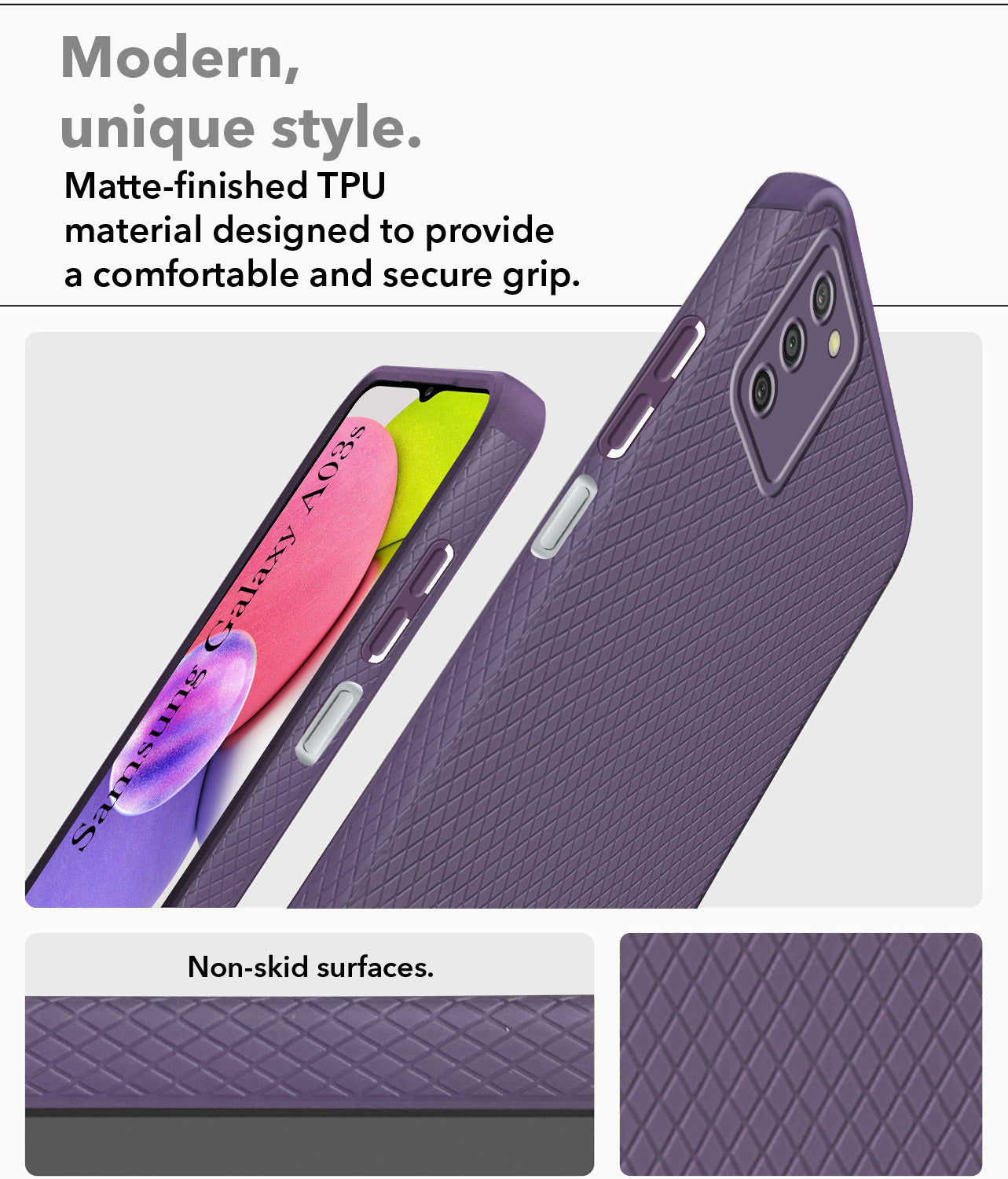 For Samsung Galaxy A03s Back Cover Case Liquid Silicone (Camera Protection | Side Grip Texture | Soft and Flexible) (Copy)