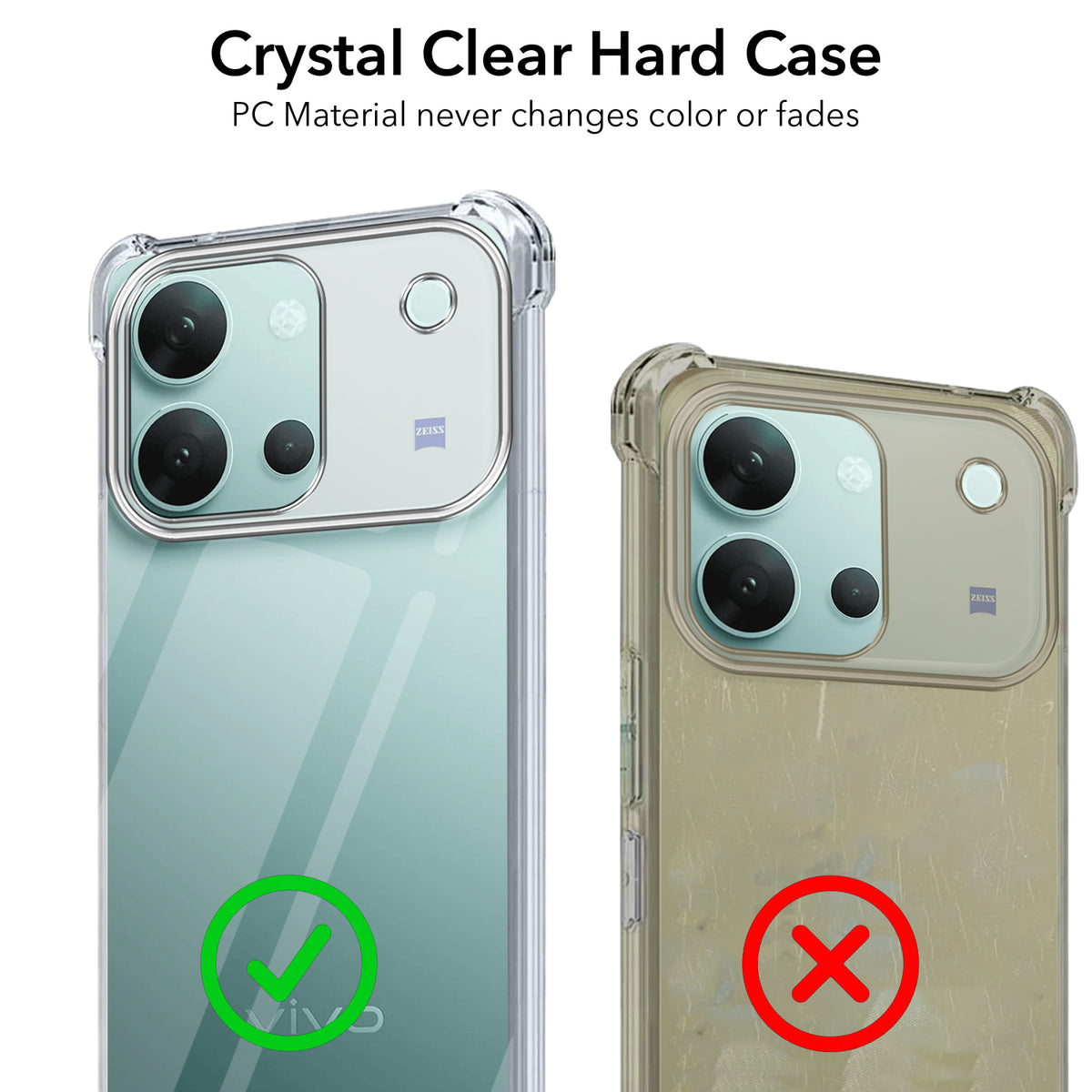For Vivo V80 5G Back Cover Shockproof Crystal-Clear (Drop & Camera Protection | Hard Polycarbonate)