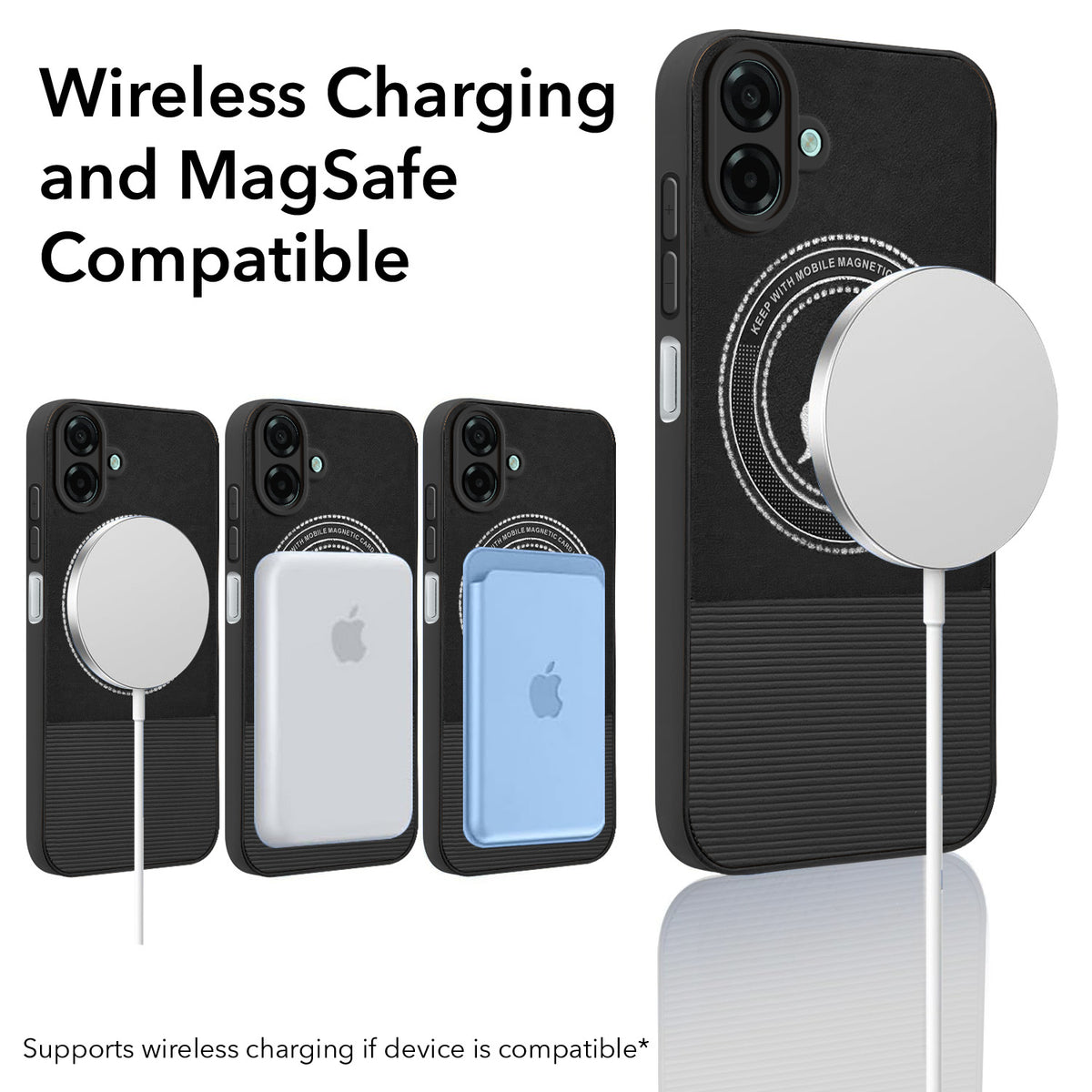 For Samsung Galaxy A07 5G | F70e 5G Back Cover Case PU Leather Finish (Professional Minimalist Texture | MagSafe Compatile | Camera Protection | Sleek Sober Formal)