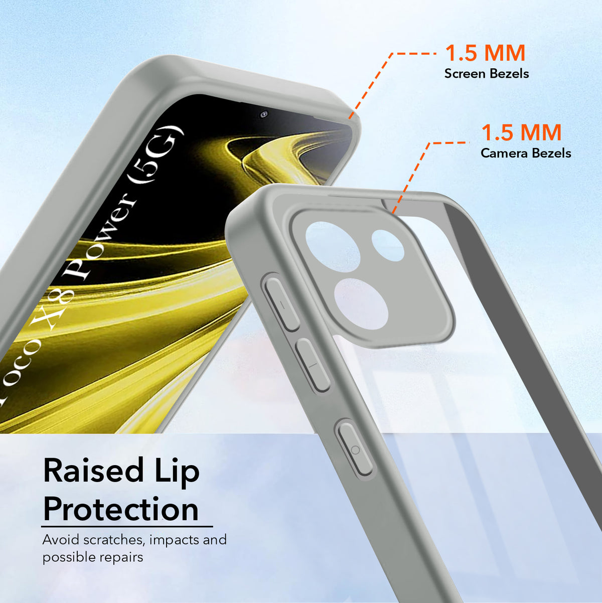 For Poco X8 Power Back Cover Case Ultra-Hybrid (Lifetime Anti Yellow | Anti Scratch | Crystal Clear Shockproof)