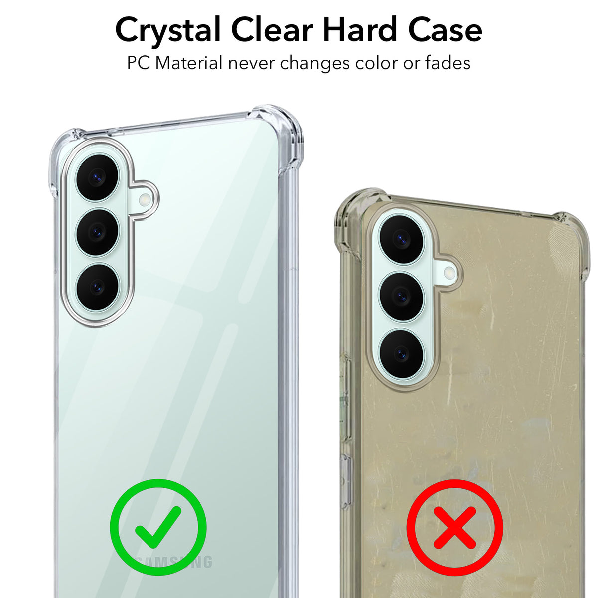 For Samsung Galaxy S26 FE Back Cover Shockproof Crystal-Clear (Drop & Camera Protection | Hard Polycarbonate)