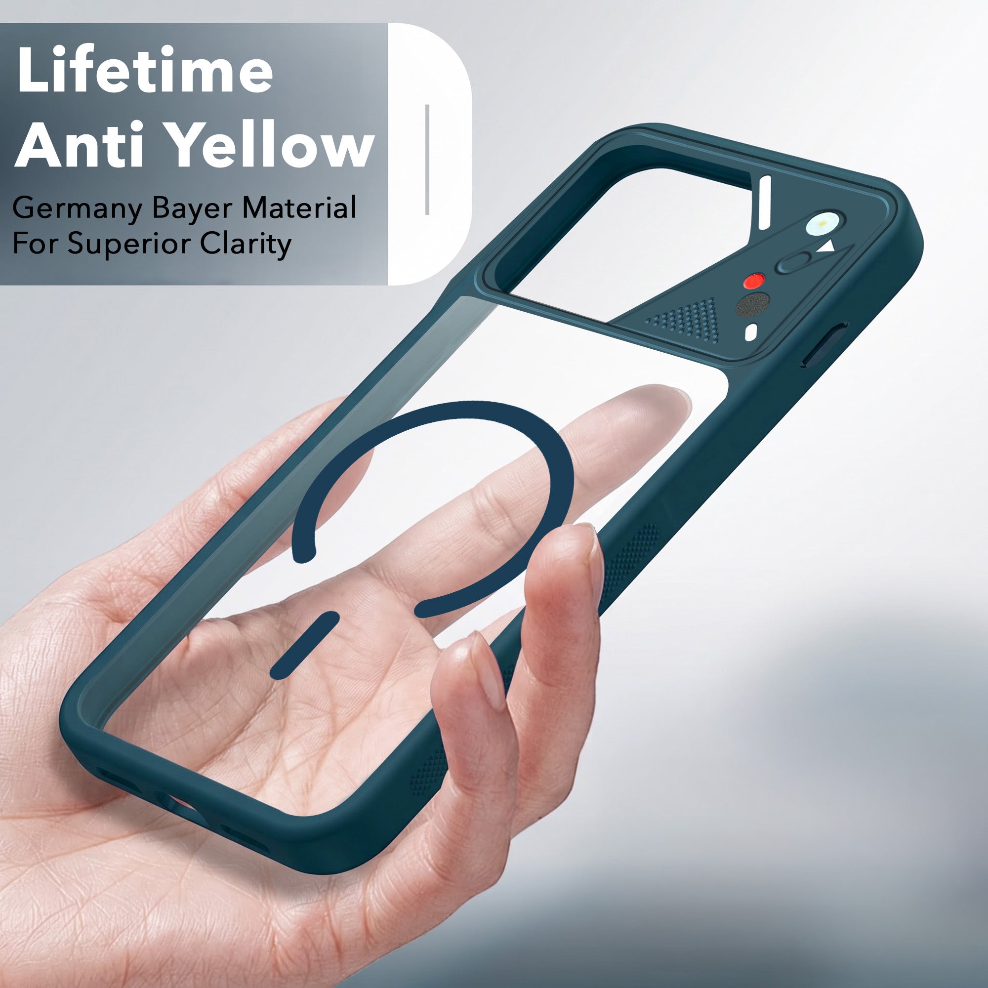 For Motorola Moto Edge 70 Back Cover Case Lifetime Anti-Yellow Clear (Camera Protection | Side Grip | Wireless MagSafe Compatible)