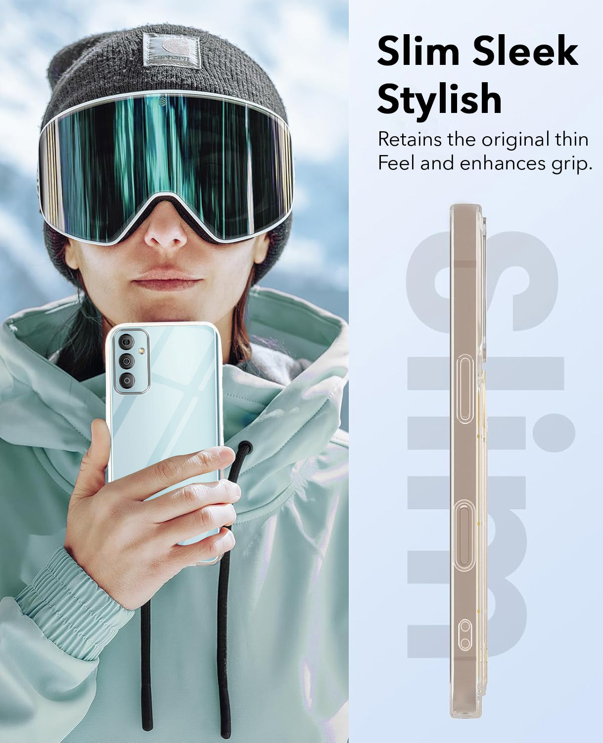 For Samsung Galaxy F23 5G Back Cover Case Lifetime Anti-Yellow Clear (Sleek Hard Crystal | Shockproof and Camera Protection)