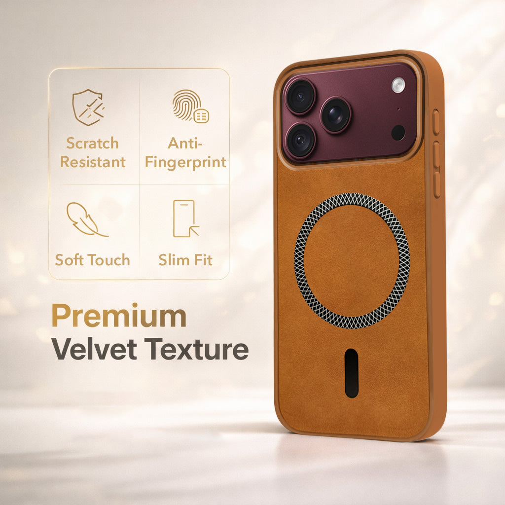 For Apple iPhone 18 Pro Max Back Cover Case Leather Finish (MagSafe Compatible Wireless Charging | Soft Touch | Camera Bump Protection)