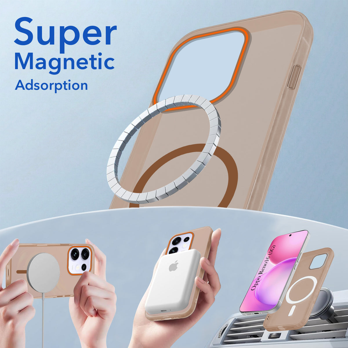 For Oppo Reno 16 Back Cover Case (Soft Touch | Camera Bump Protection | MagSafe Compatible | Matte Finish)