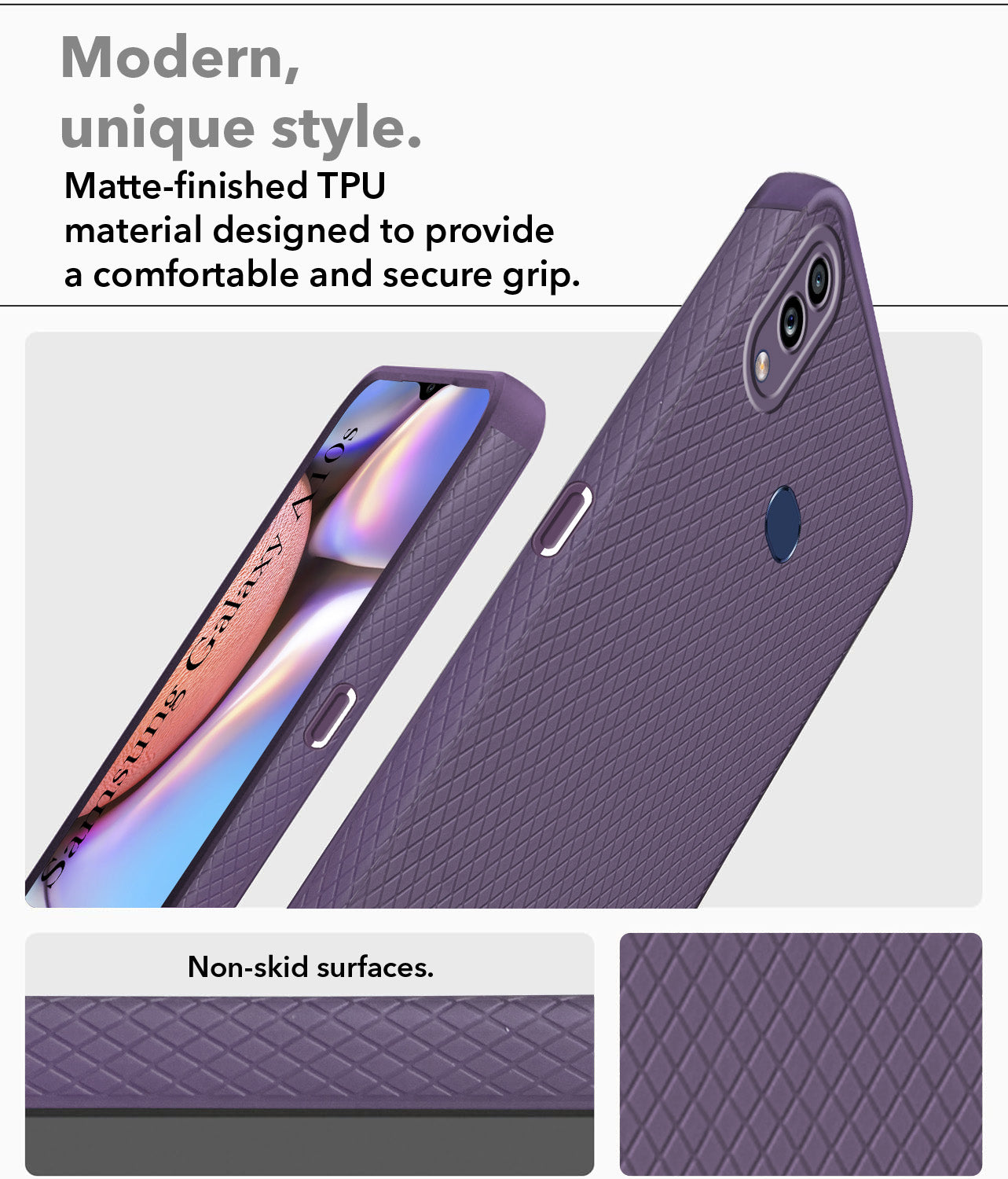 For Samsung Galaxy A10s Back Cover Case Liquid Silicone (Camera Protection | Side Grip Texture | Soft and Flexible)